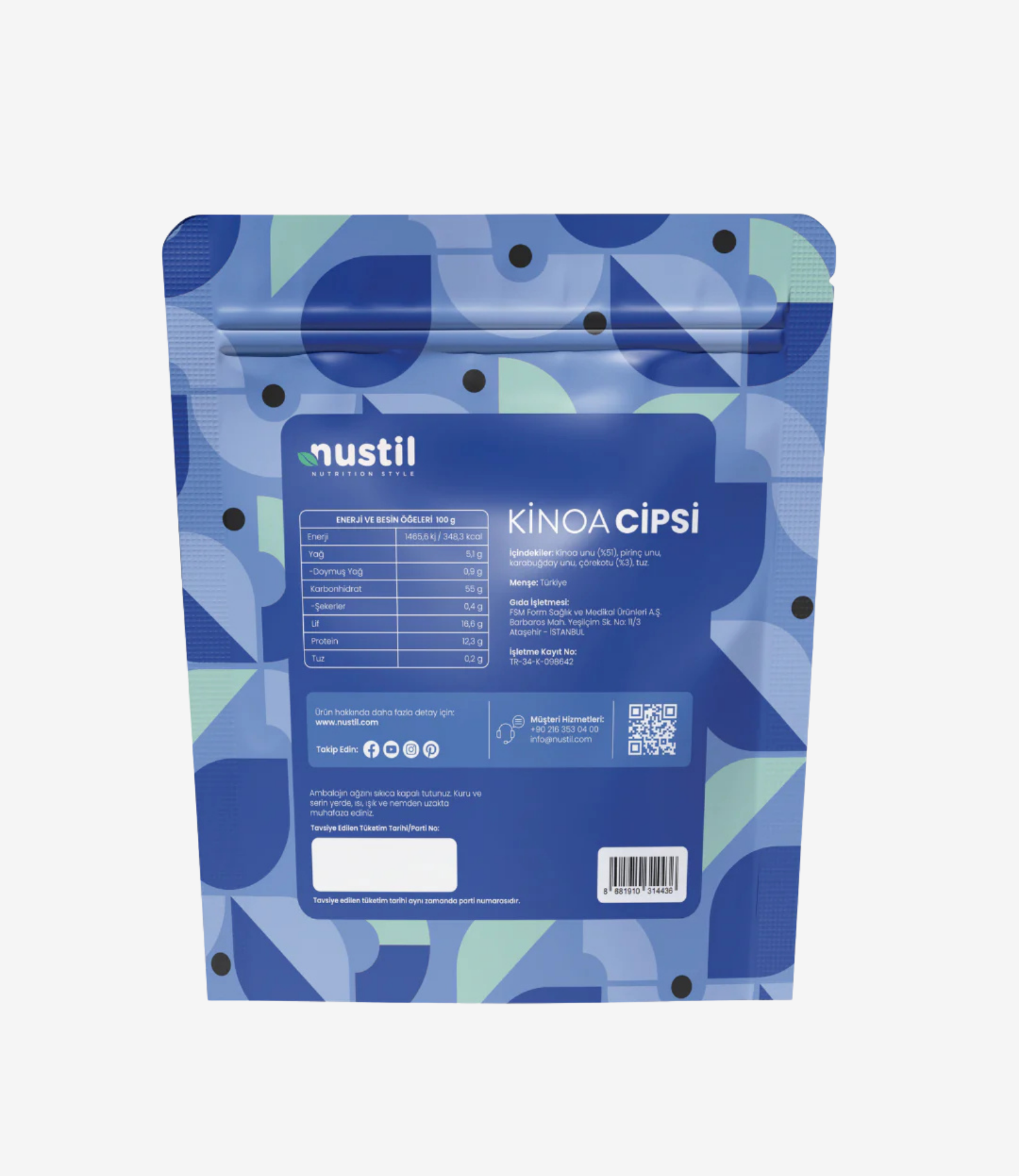 NUSTİL Çörek Otlu Kinoa Cipsi 35 gr