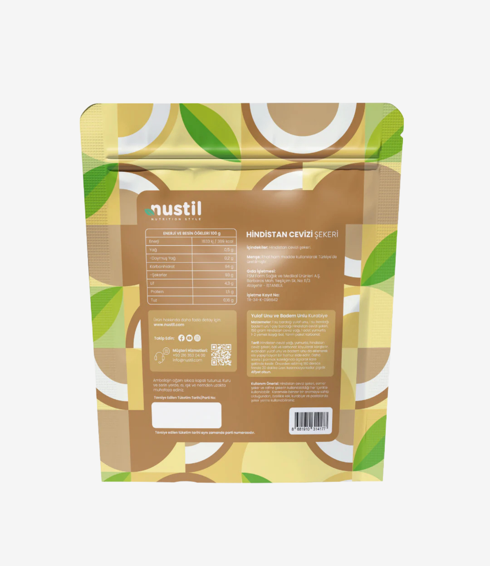 NUSTİL Hindistan Cevizi Şekeri 340 gr