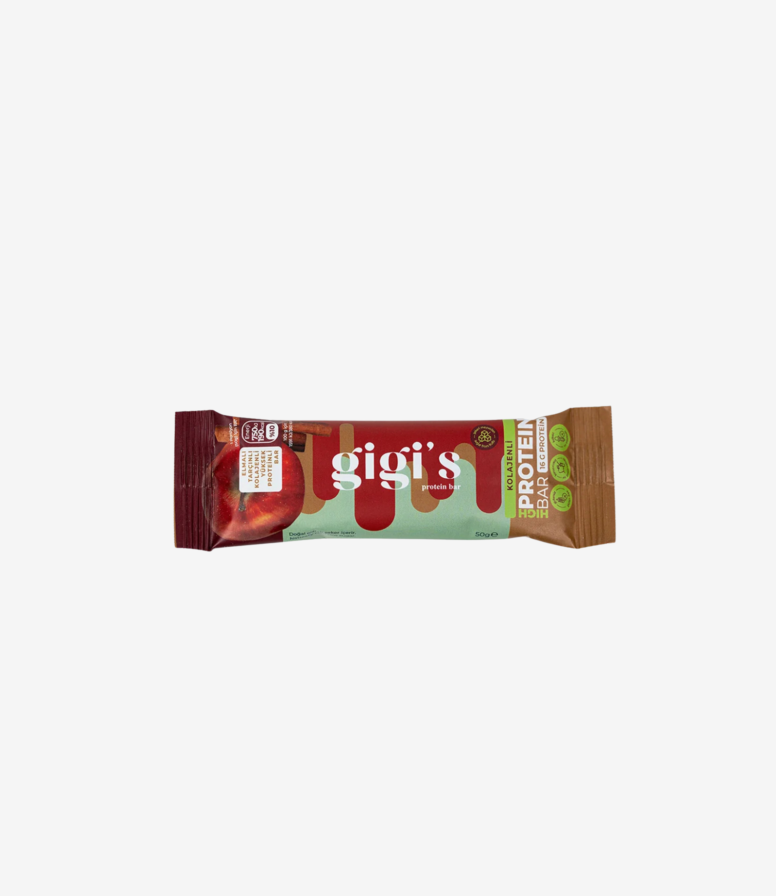 Elmalı Tarçınlı Kolajenli Yüksek Protein Bar
