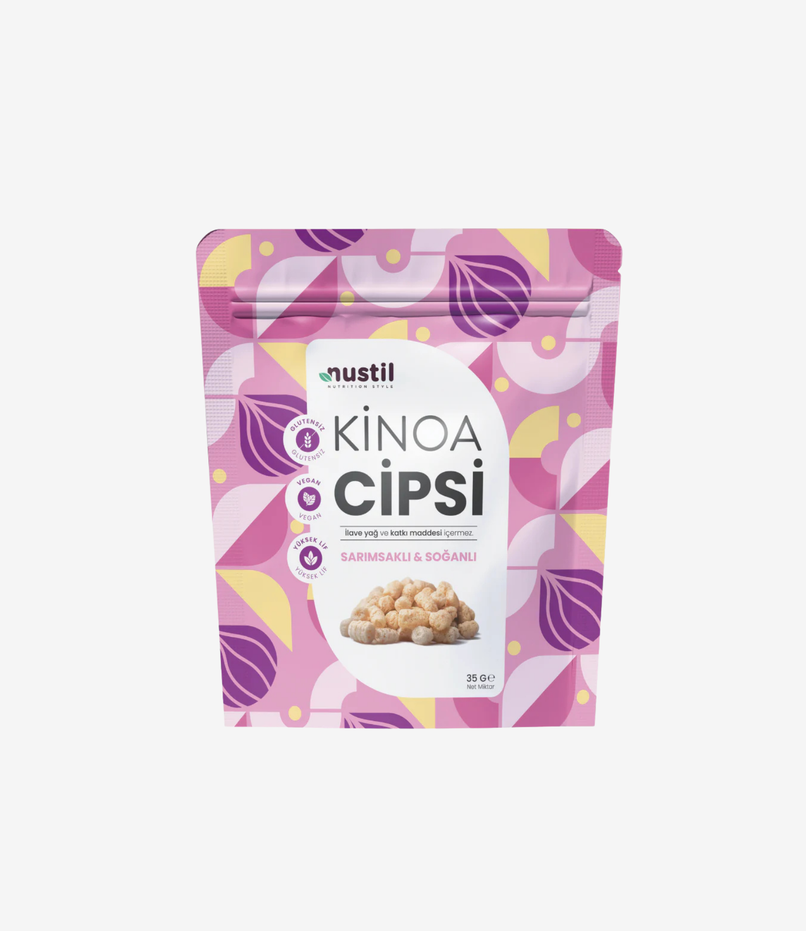 NUSTİL Sarımsaklı & Soğanlı Kinoa Cipsi 35 gr