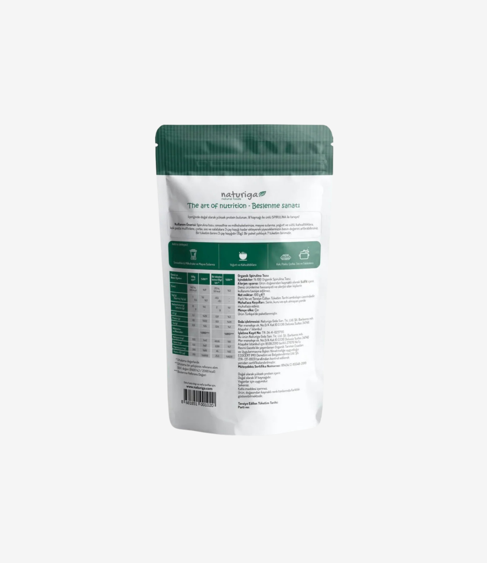 Organik Spirulina Tozu 100 gr