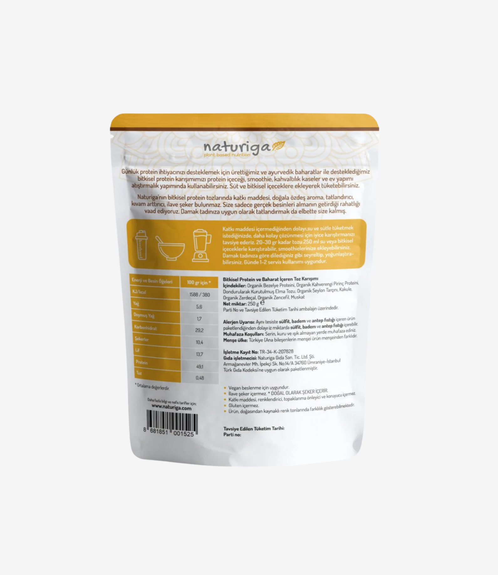 Ayurvedik Protein Karışımı 250 gr