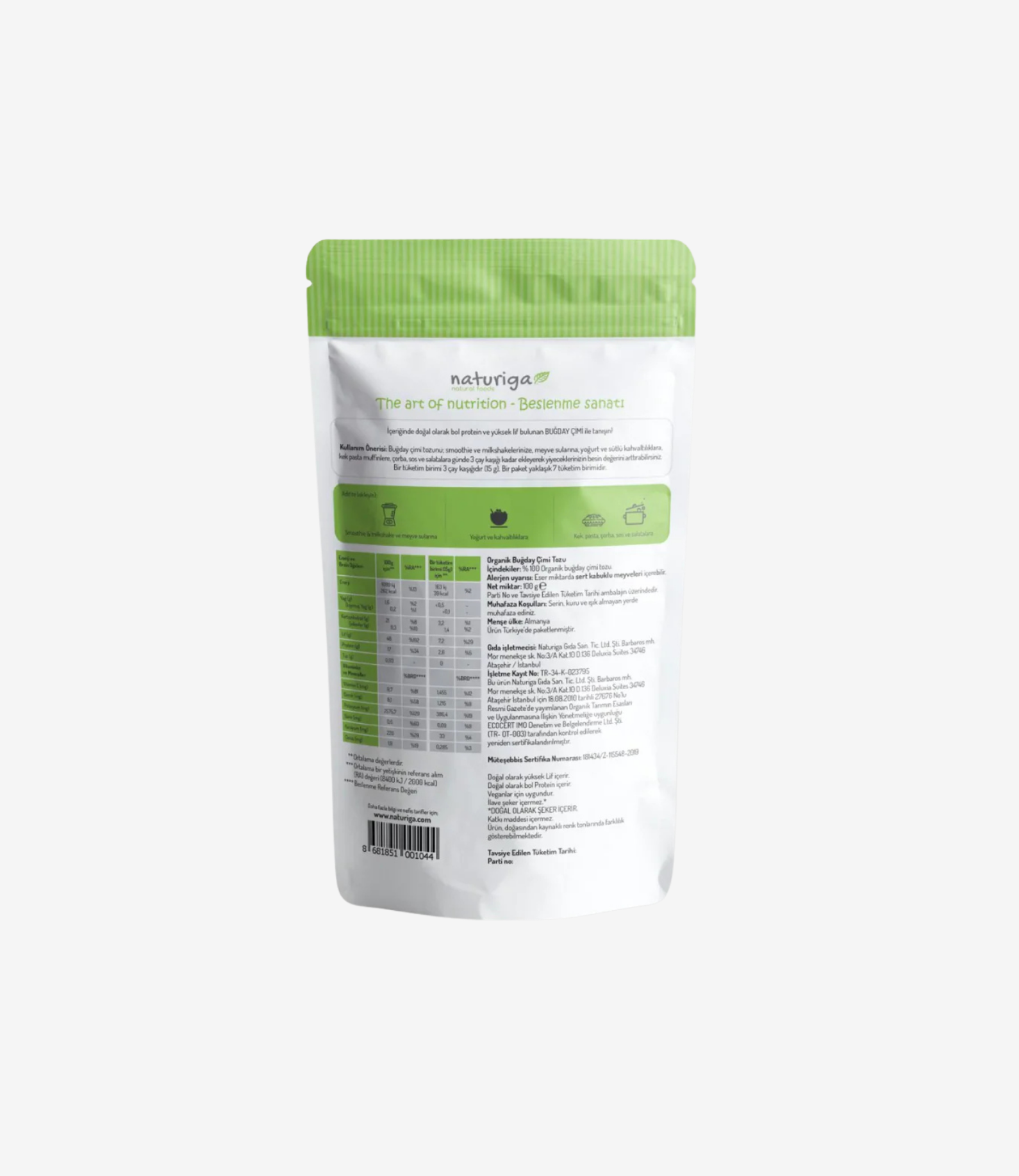 Organik Buğday Çimi Tozu 100 gr