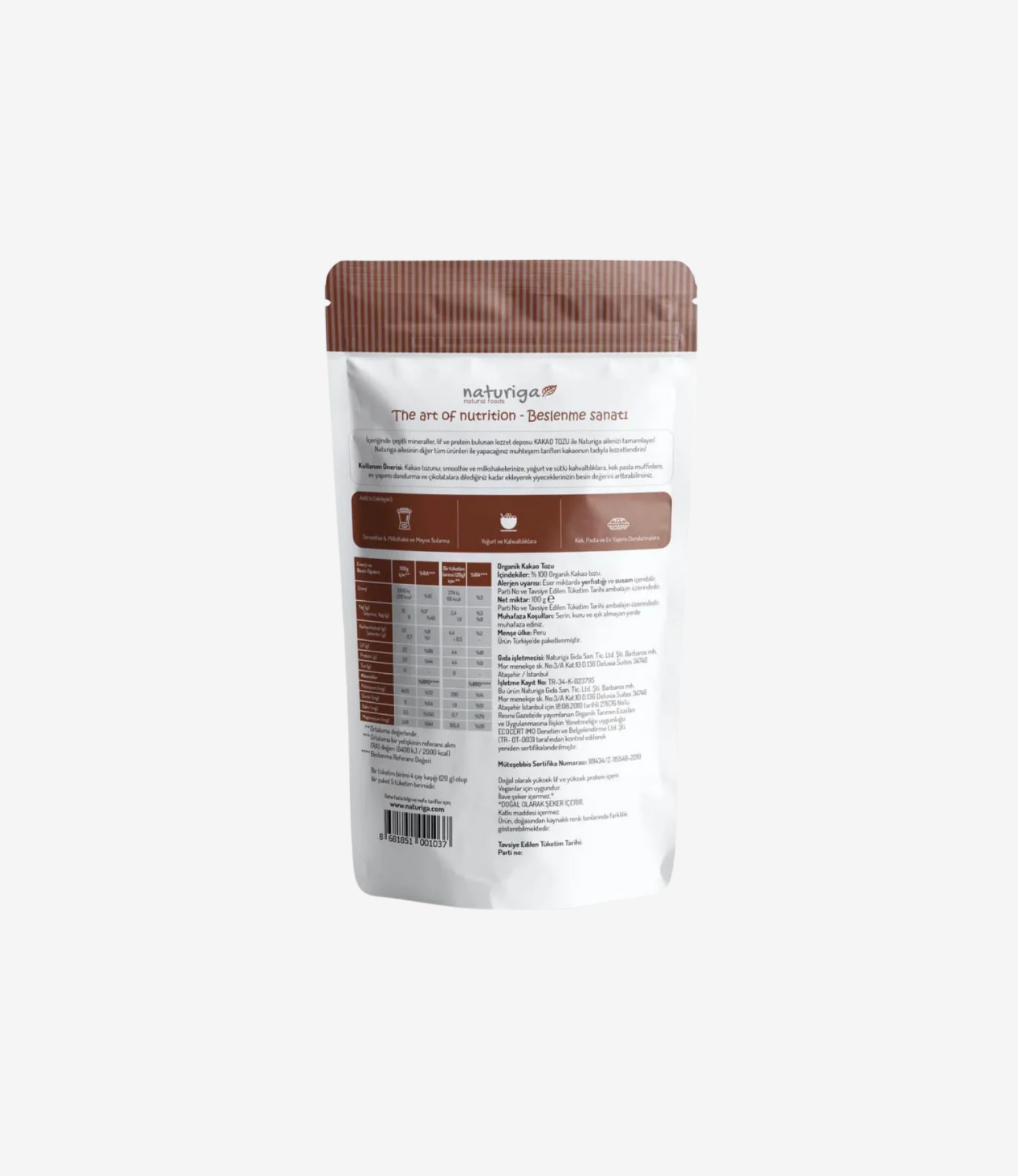 Organik Kakao Tozu 100 gr