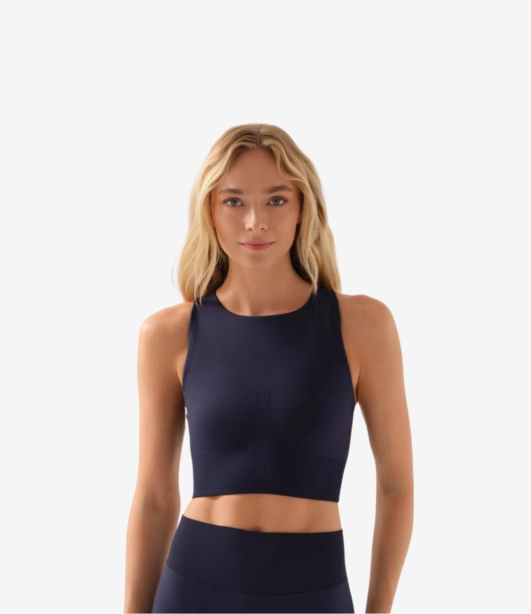 Jerf Motion Yumuşak Dokulu Crop Top | Lacivert