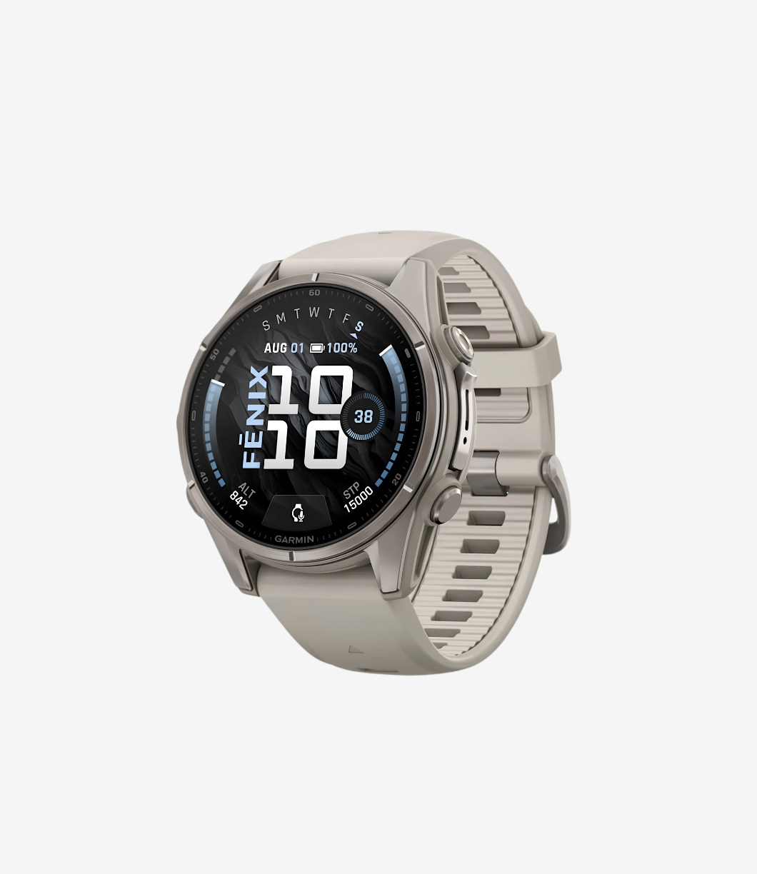 Fenix 9, 43mm | Titanyum, Sis Grisi Silikon Kayışlı