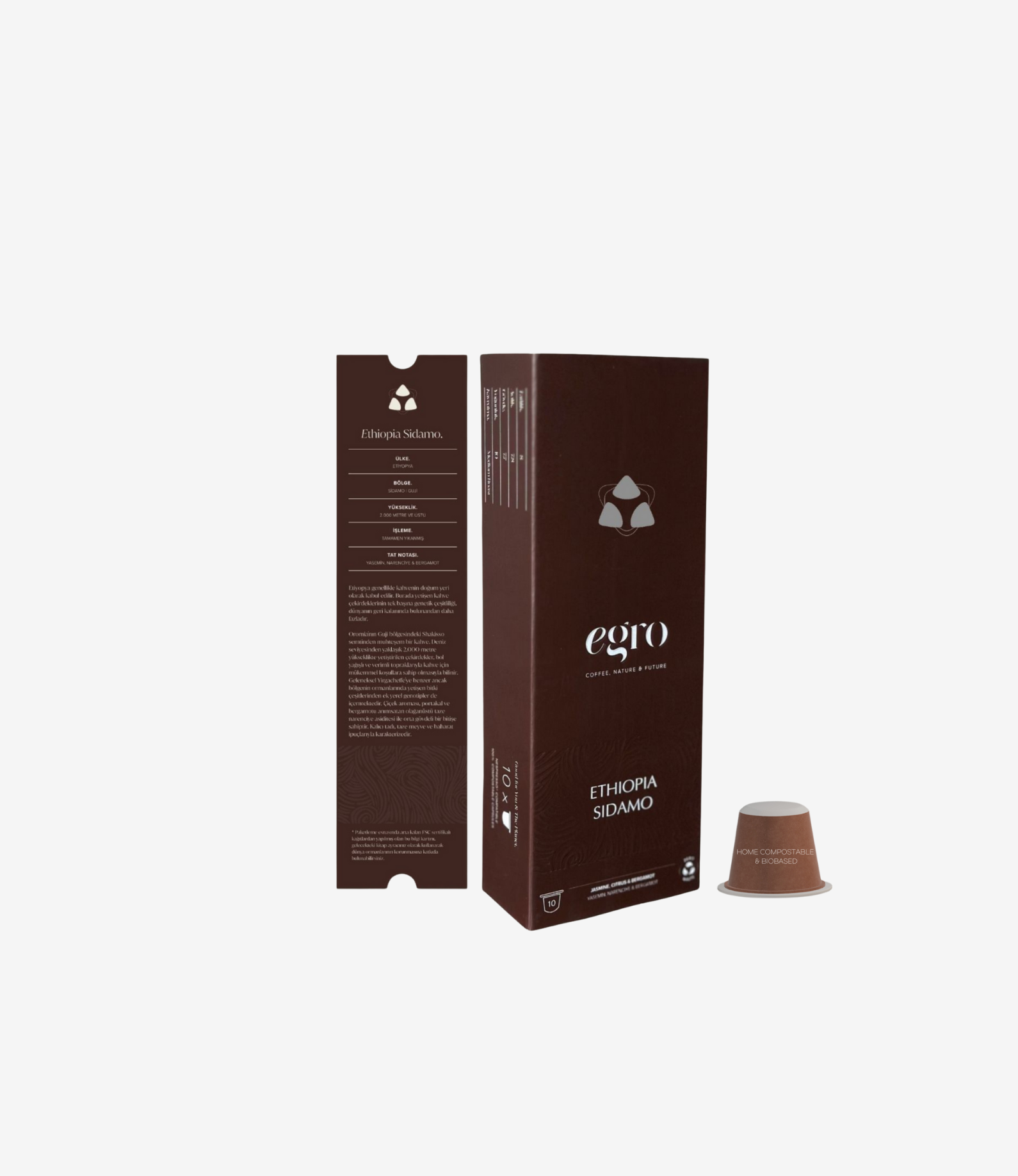 Ethiopia, Sidamo I 100% Evde-Kompostlanabilir Kapsül Kahve x 10 Adet