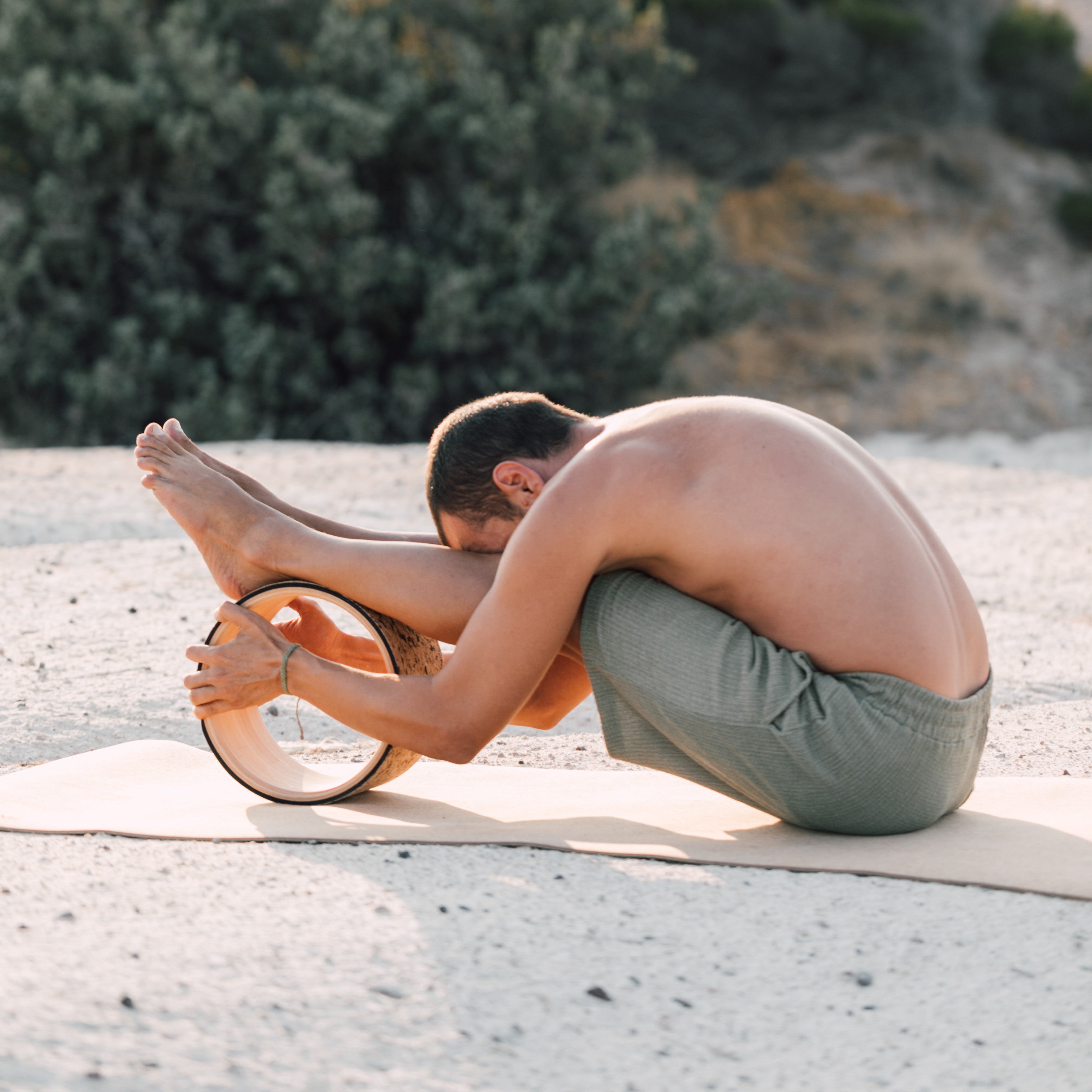 Mantar Kaplı Ahşap Yoga Çemberi