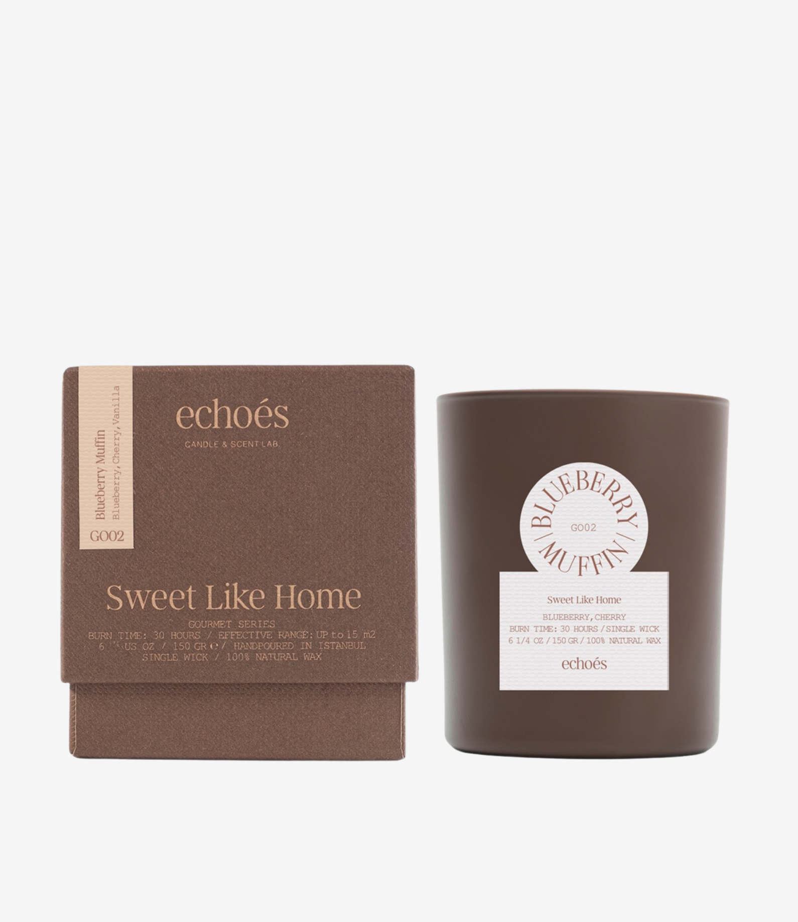 Blueberry Muffin Tek Fitil Doğal Mum 150 gr