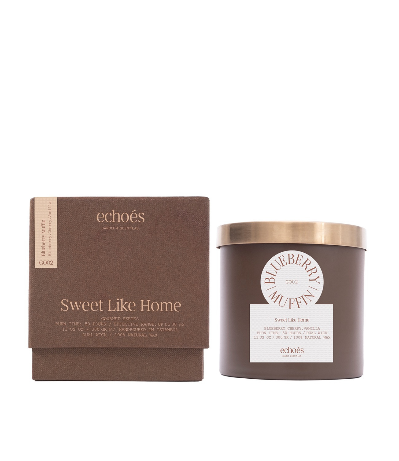 Blueberry Muffin Çift Fitil Doğal Mum 300 gr