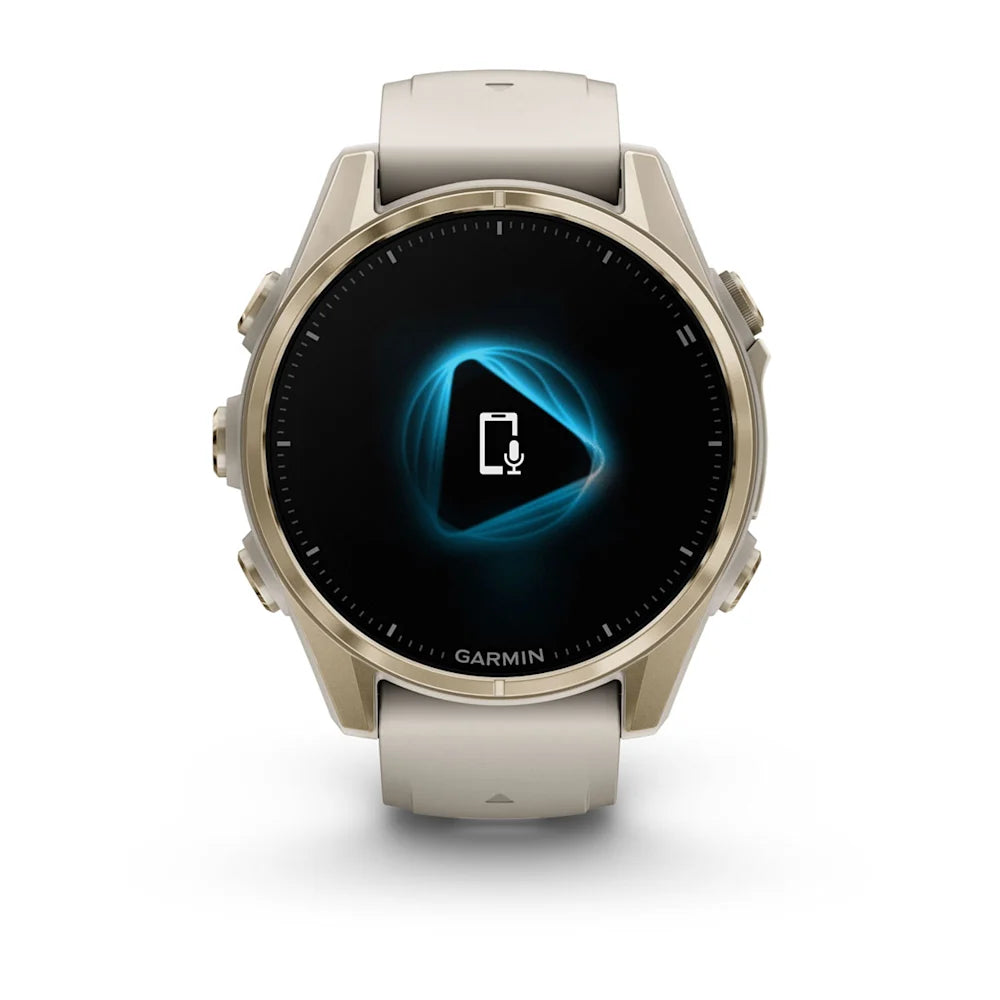 Fenix 8 - 43 mm, AMOLED - Sapphire, Soft Gold ve Gri/Kum Taşı Silikon Kayışlı