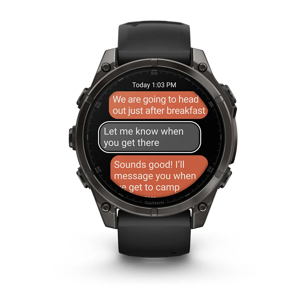 Fenix 8 - 47 mm, AMOLED Sapphire, Karbon Gri DLC Titanyum, Siyah|Gri Kayışlı