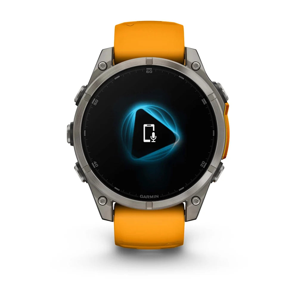 Fenix 8 - 47 mm, AMOLED Sapphire, Titanyum, Turuncu/Grafit Silikon Kayışlı