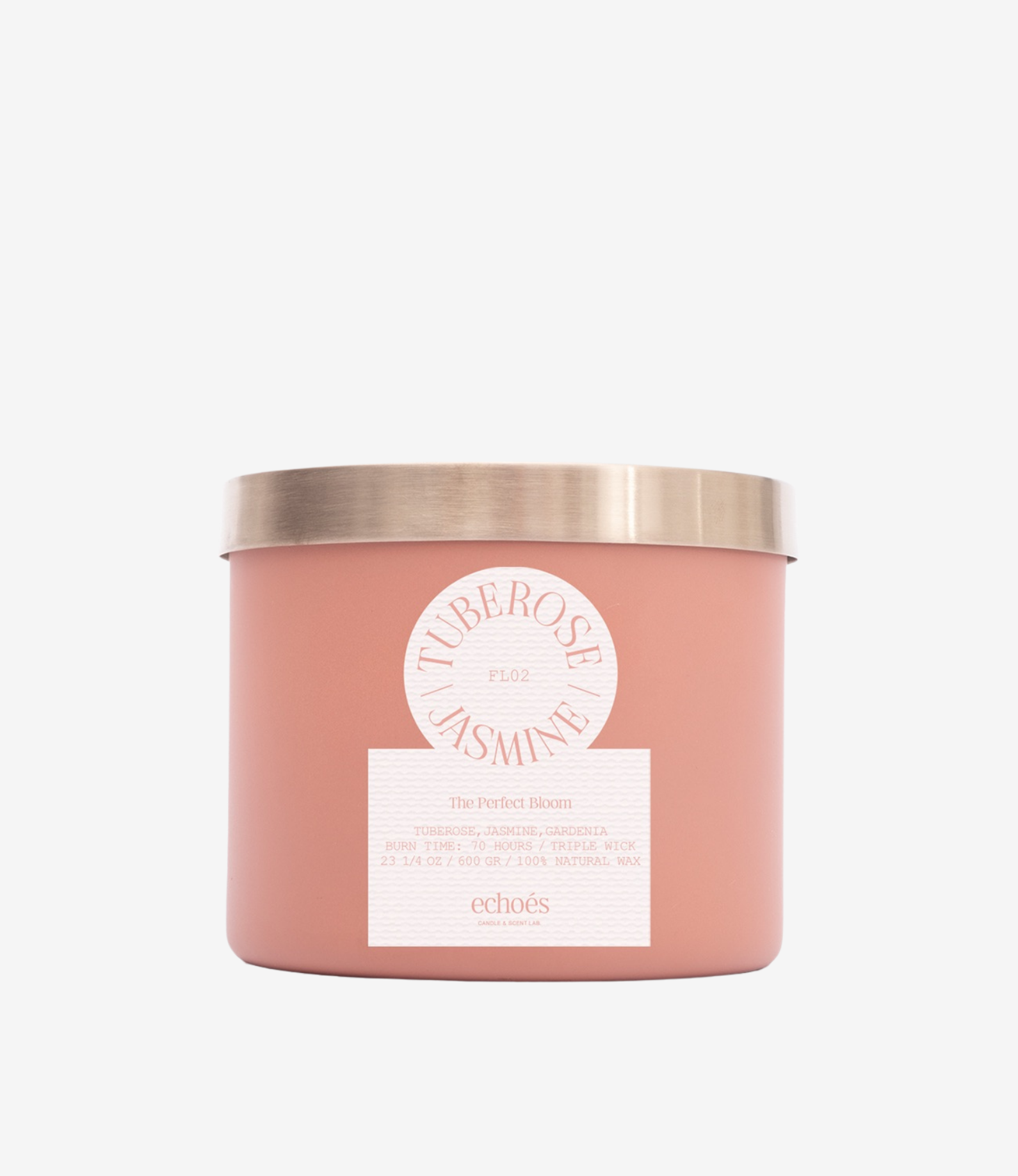 Tuberose & Jasmine Üç Fitil Doğal Mum 600 gr