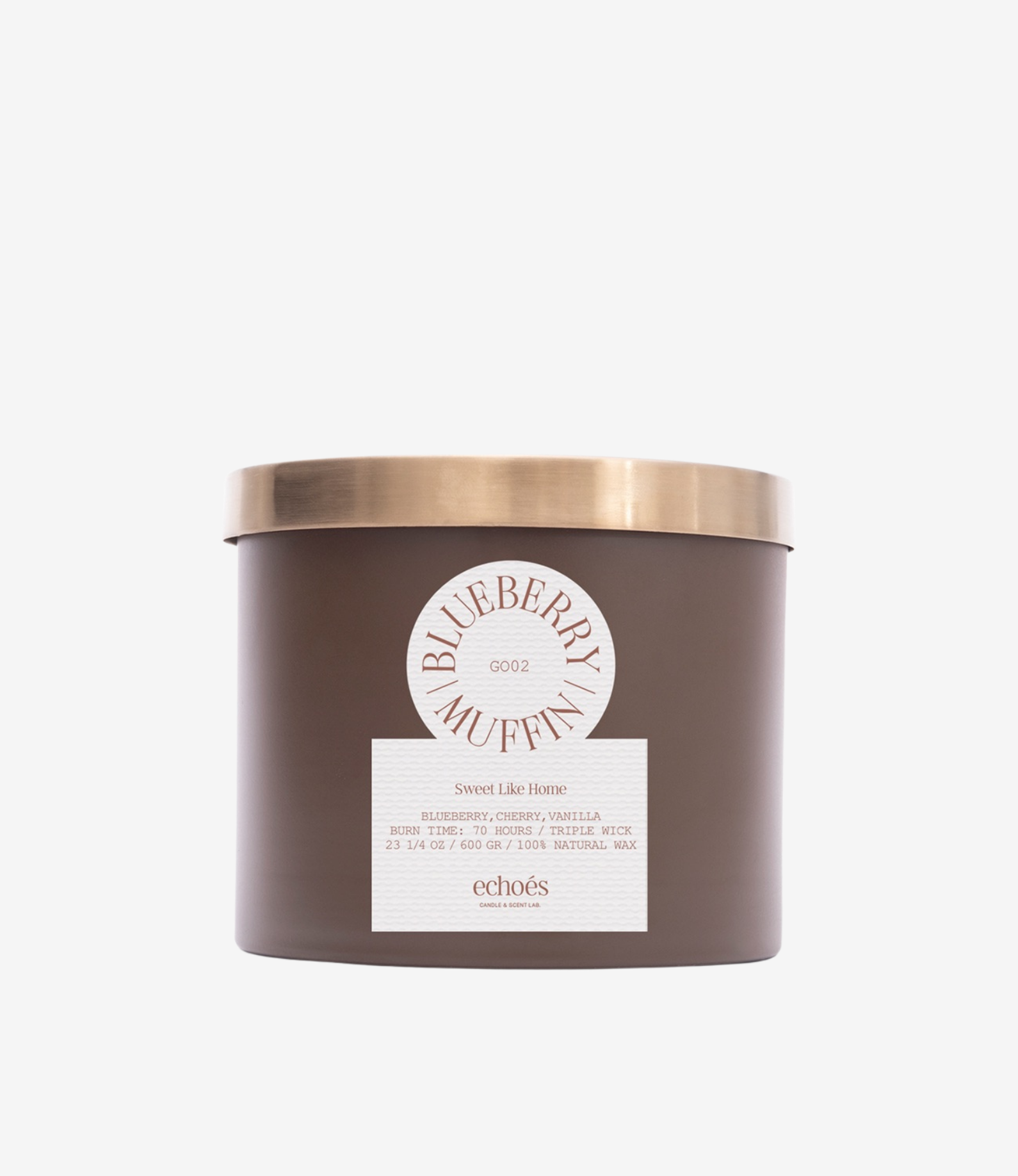 Blueberry Muffin Üç Fitil Doğal Mum 600 gr