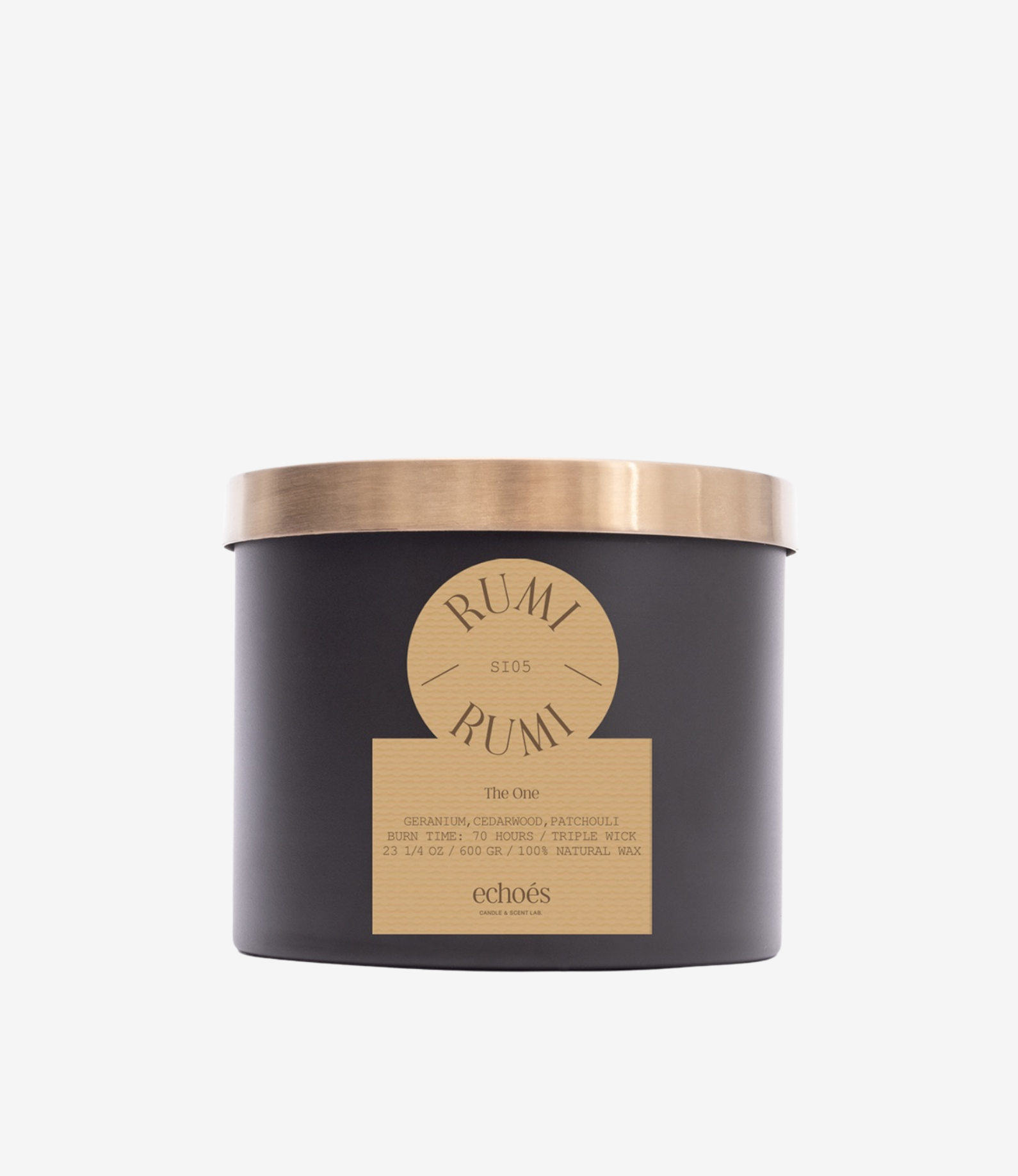 Rumi Üç Fitil Doğal Mum 600 gr