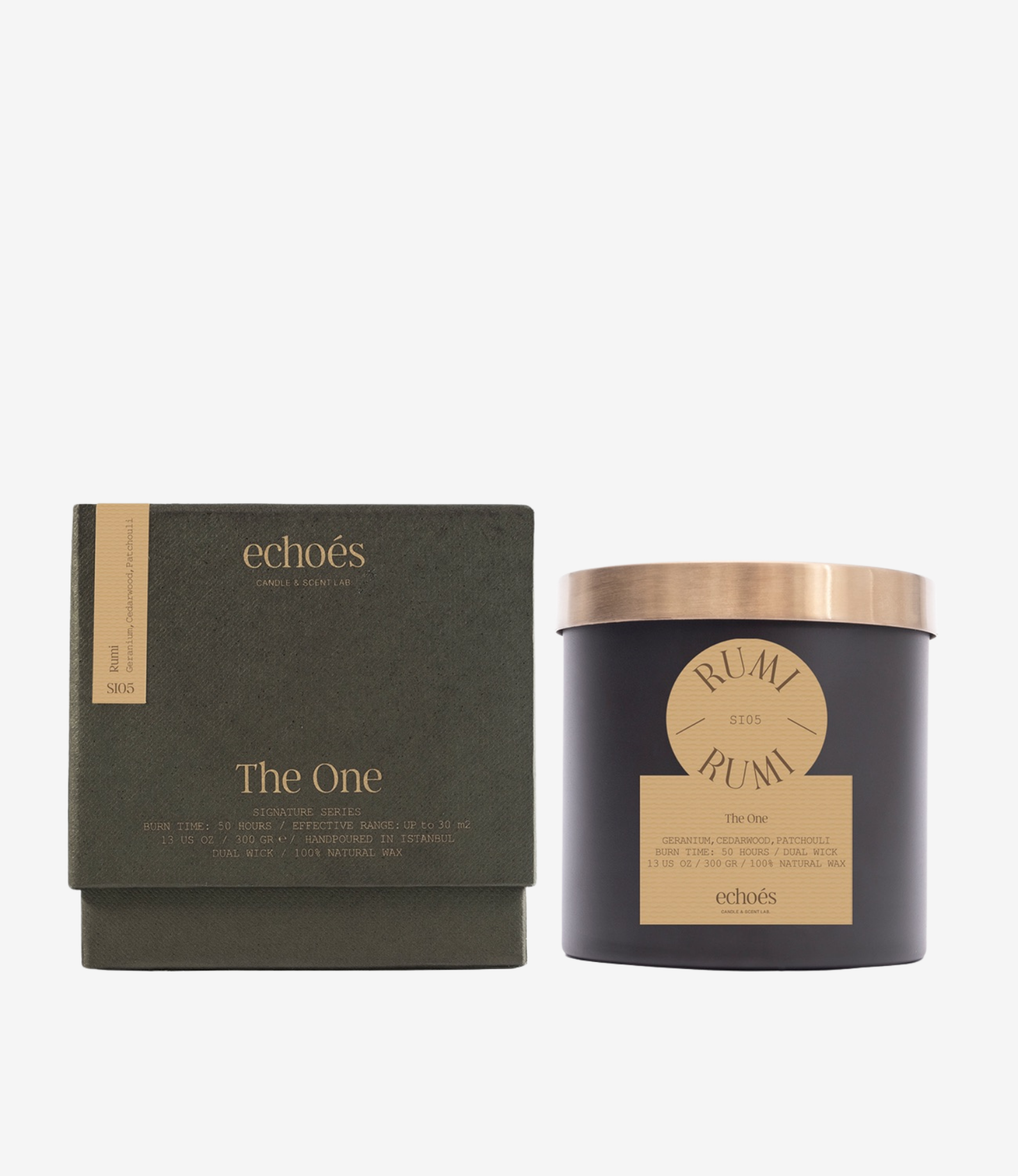 Rumi Çift Fitil Doğal Mum 300 gr