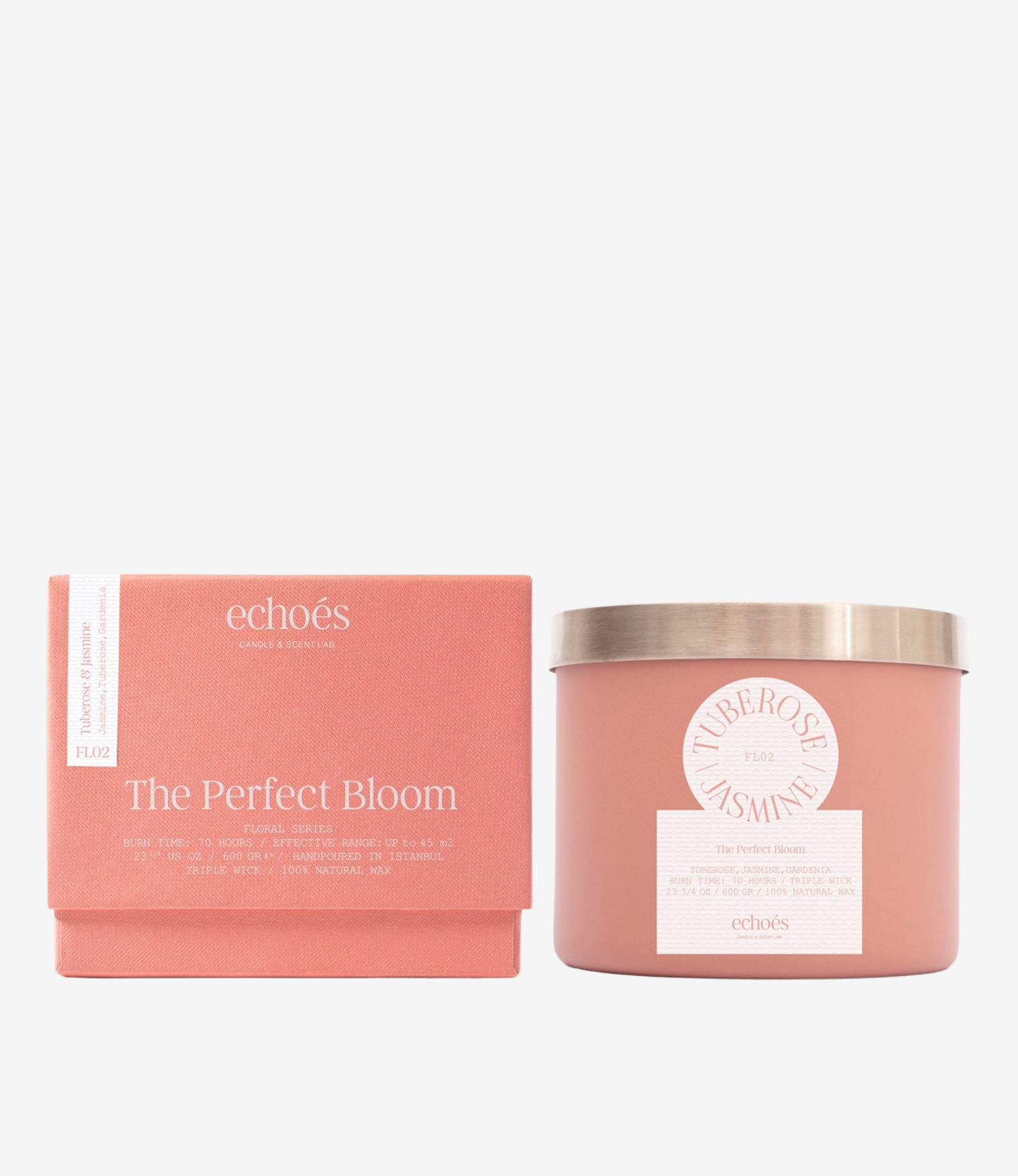 Tuberose & Jasmine Üç Fitil Doğal Mum 600 gr