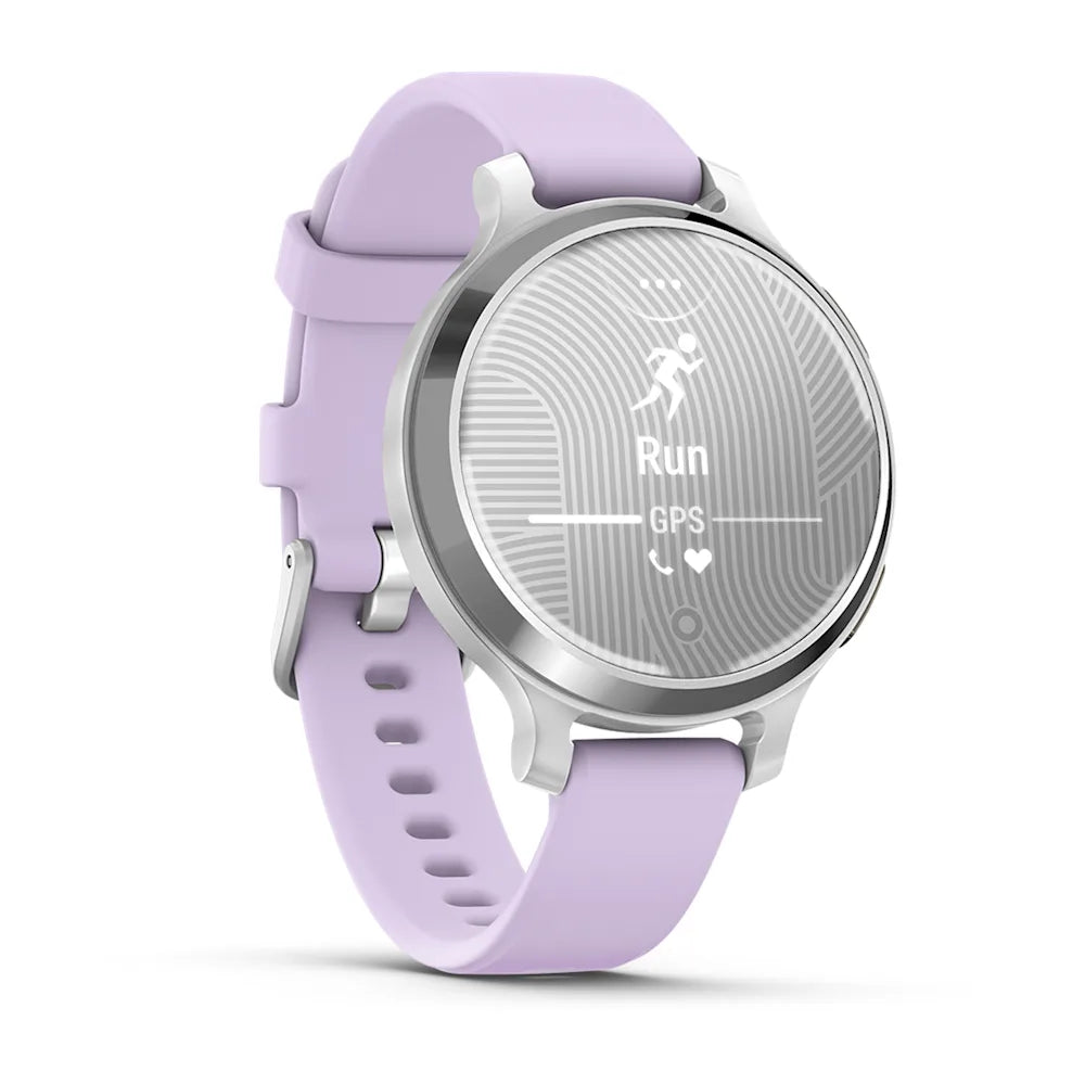 Lily 2 Active - Gümüş, Mor Yasemin Silikon Kayışlı
