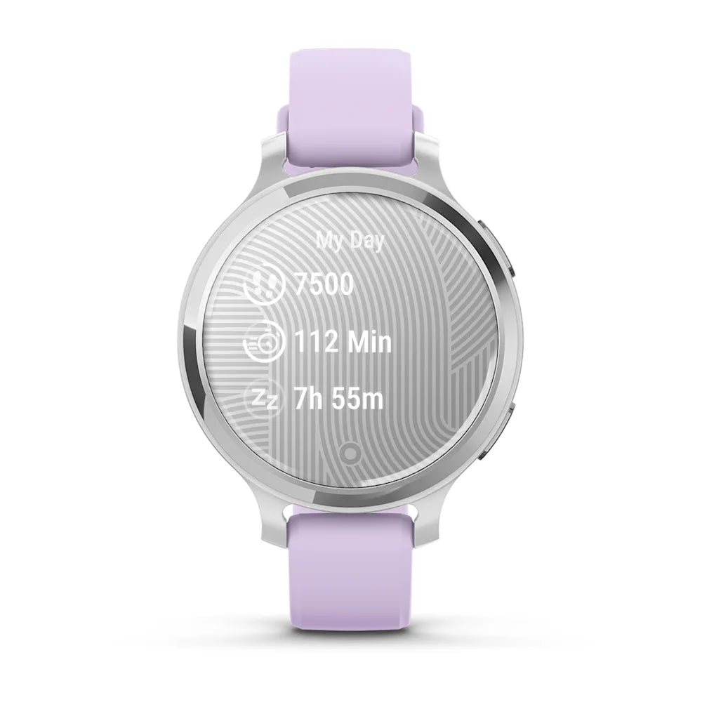 Lily 2 Active - Gümüş, Mor Yasemin Silikon Kayışlı