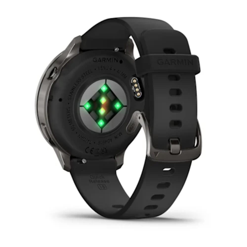 Garmin Venu 4 41 mm Siyah Silikon Kayışlı