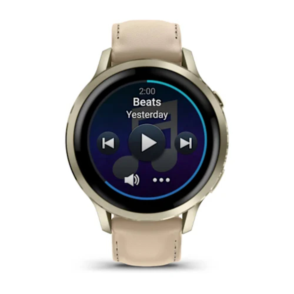 Garmin Venu 4  41 mm Lunar Gold Deri Kayışlı