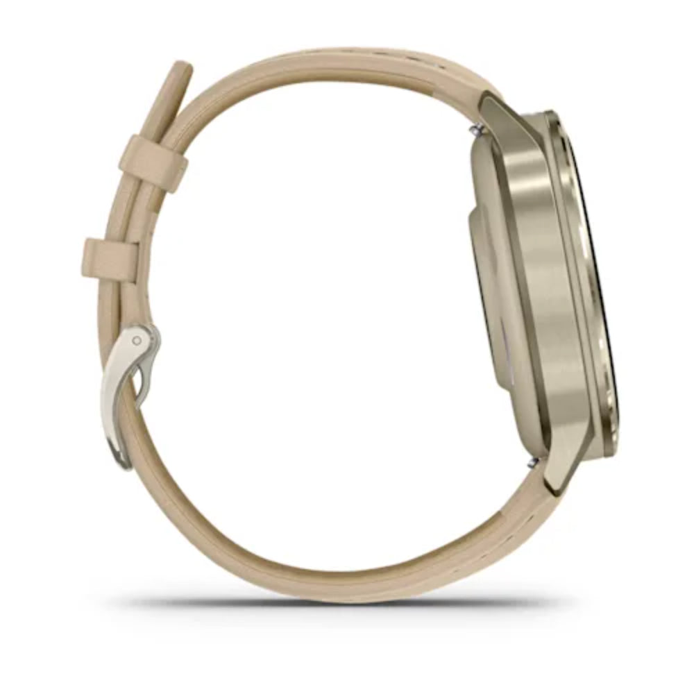 Garmin Venu 4  41 mm Lunar Gold Deri Kayışlı