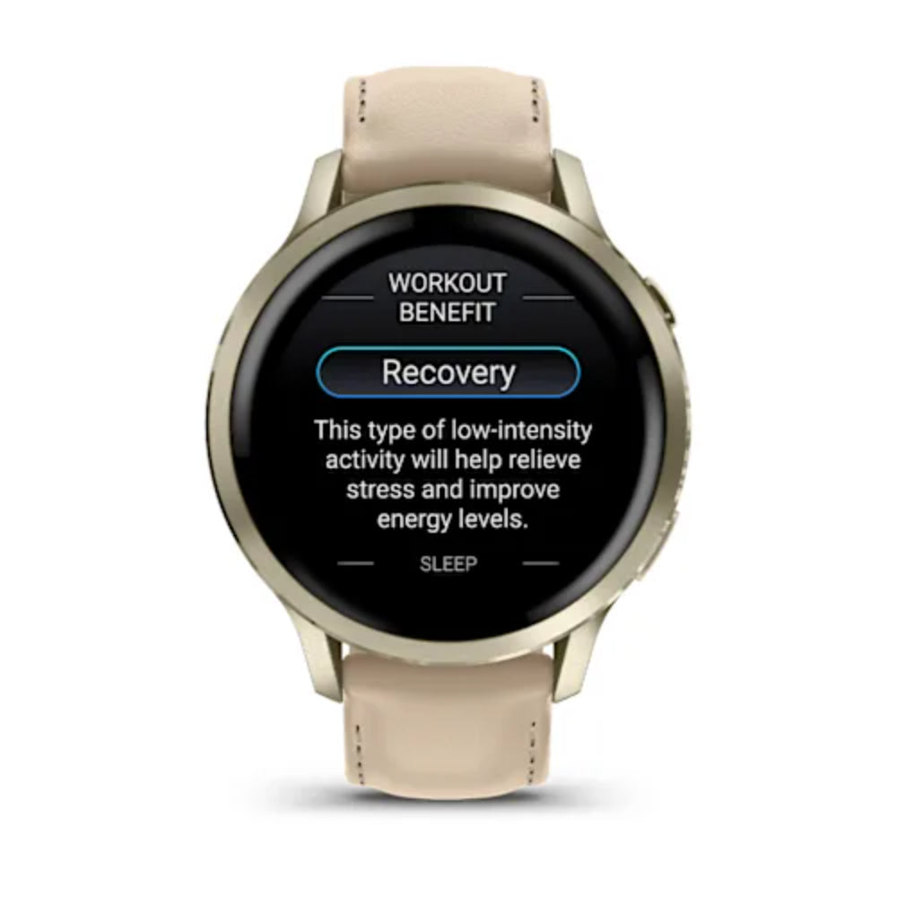 Garmin Venu 4  41 mm Lunar Gold Deri Kayışlı