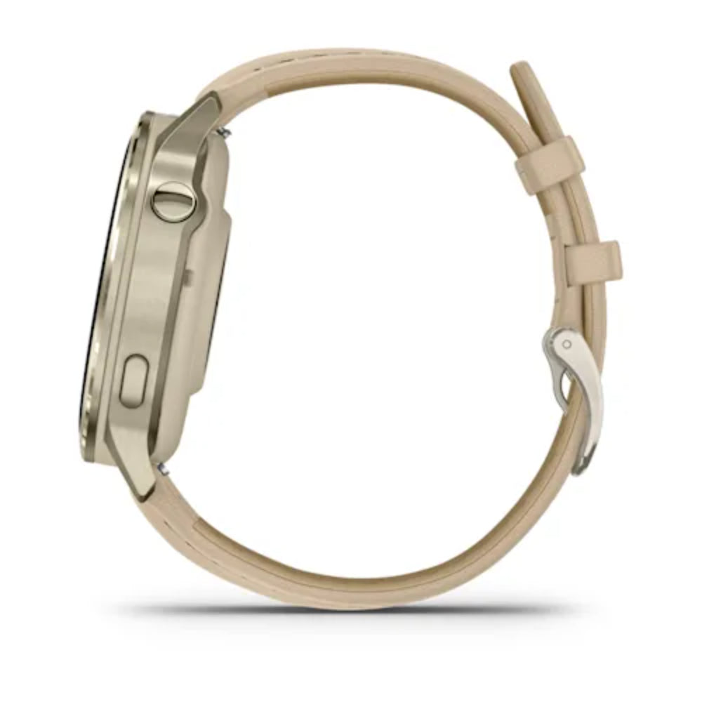 Garmin Venu 4  41 mm Lunar Gold Deri Kayışlı