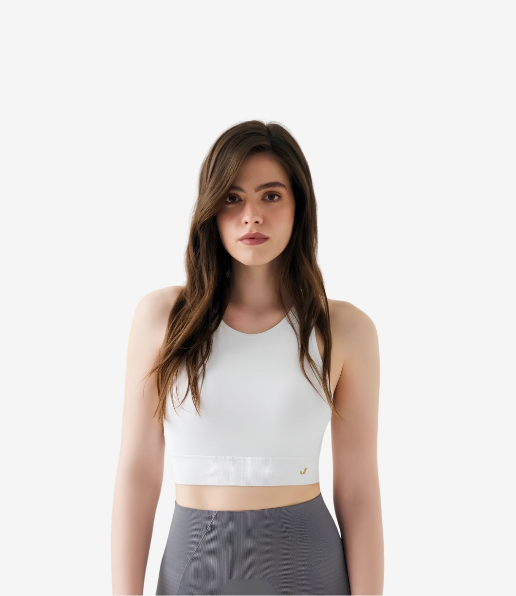 Vella Racerback Konfor Sport Bra | Beyaz