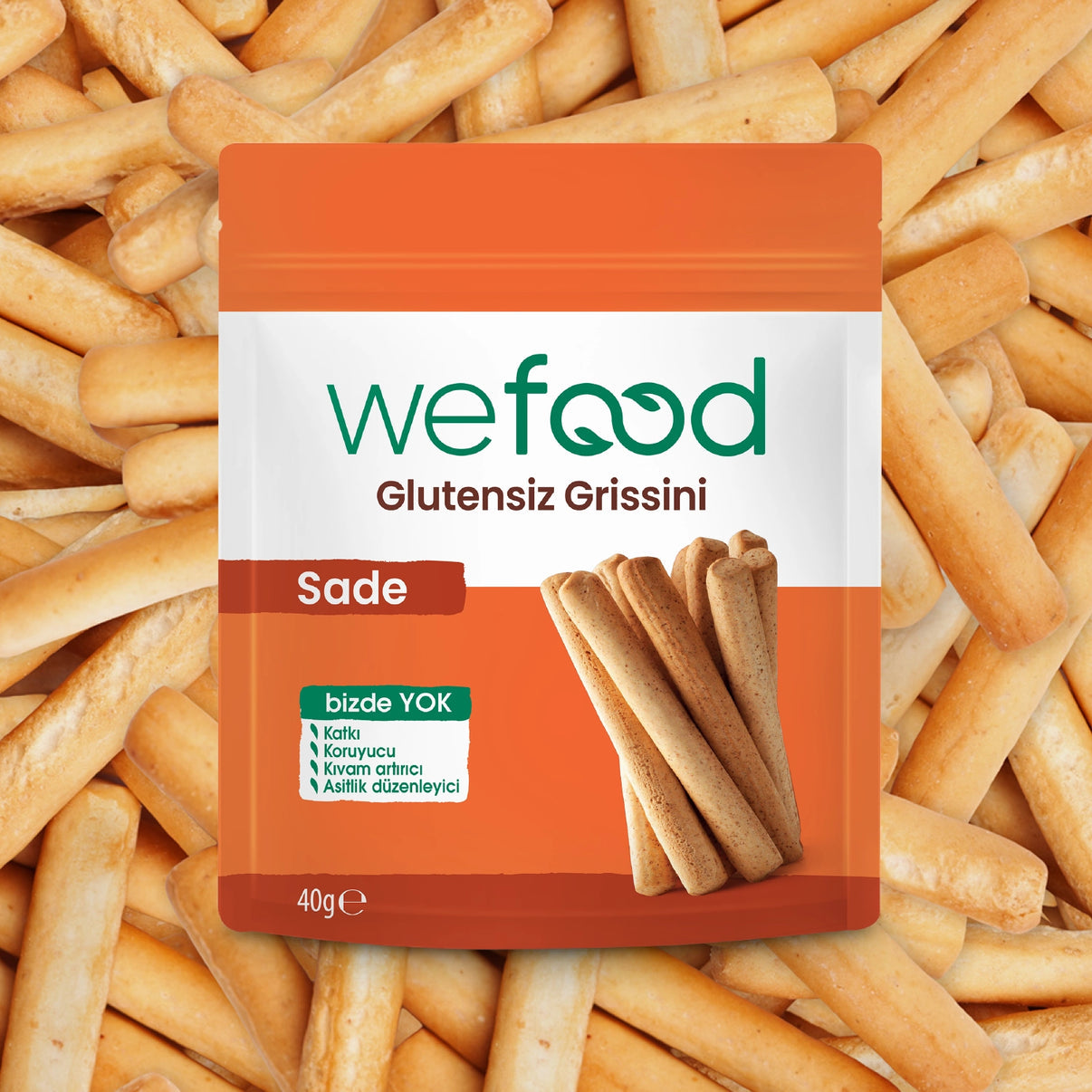 5'li Glutensiz Grissini Sade 40 gr