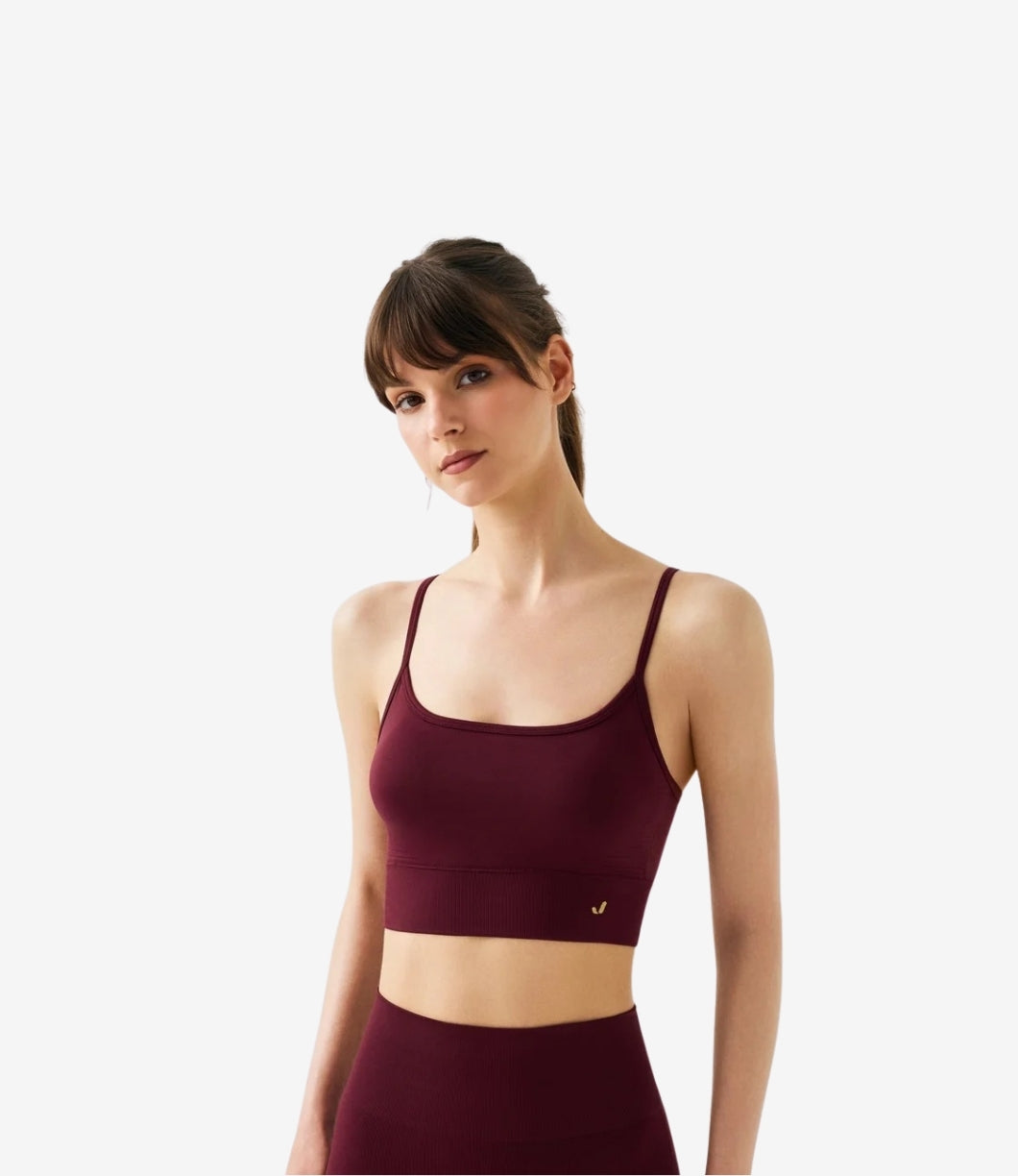 Vella İp Askılı Konfor Sport Bra | Bordo