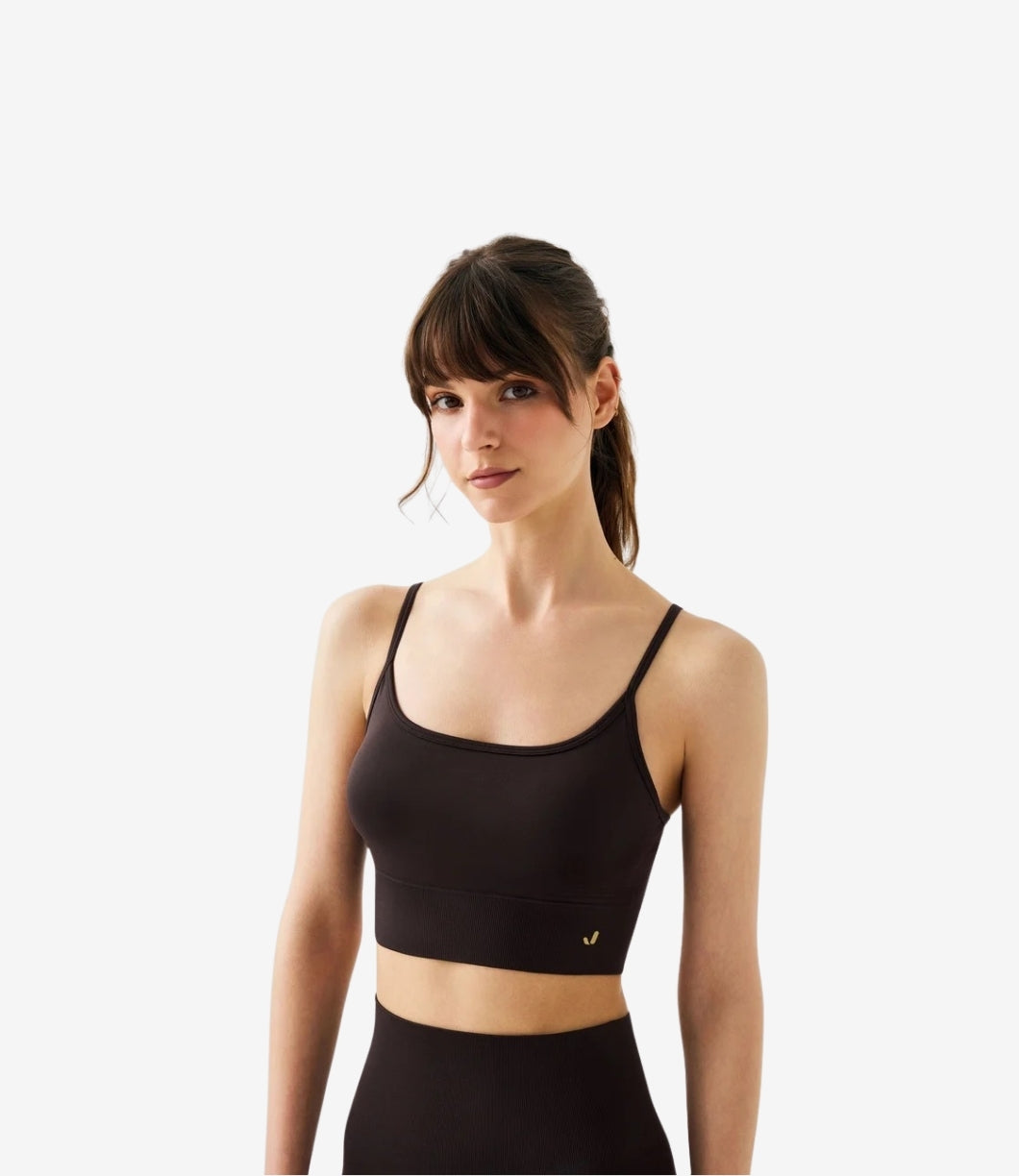 Vella İp Askılı Konfor Sport Bra | Acı Kahve