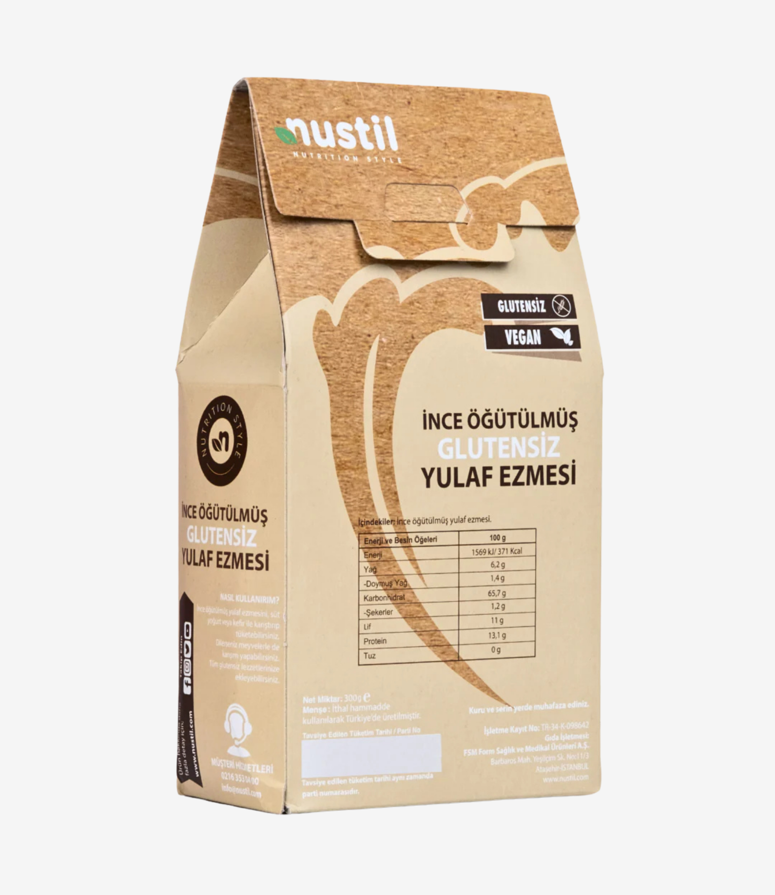 NUSTİL İnce Öğütülmüş Glutensiz Yulaf Ezmesi 300 gr