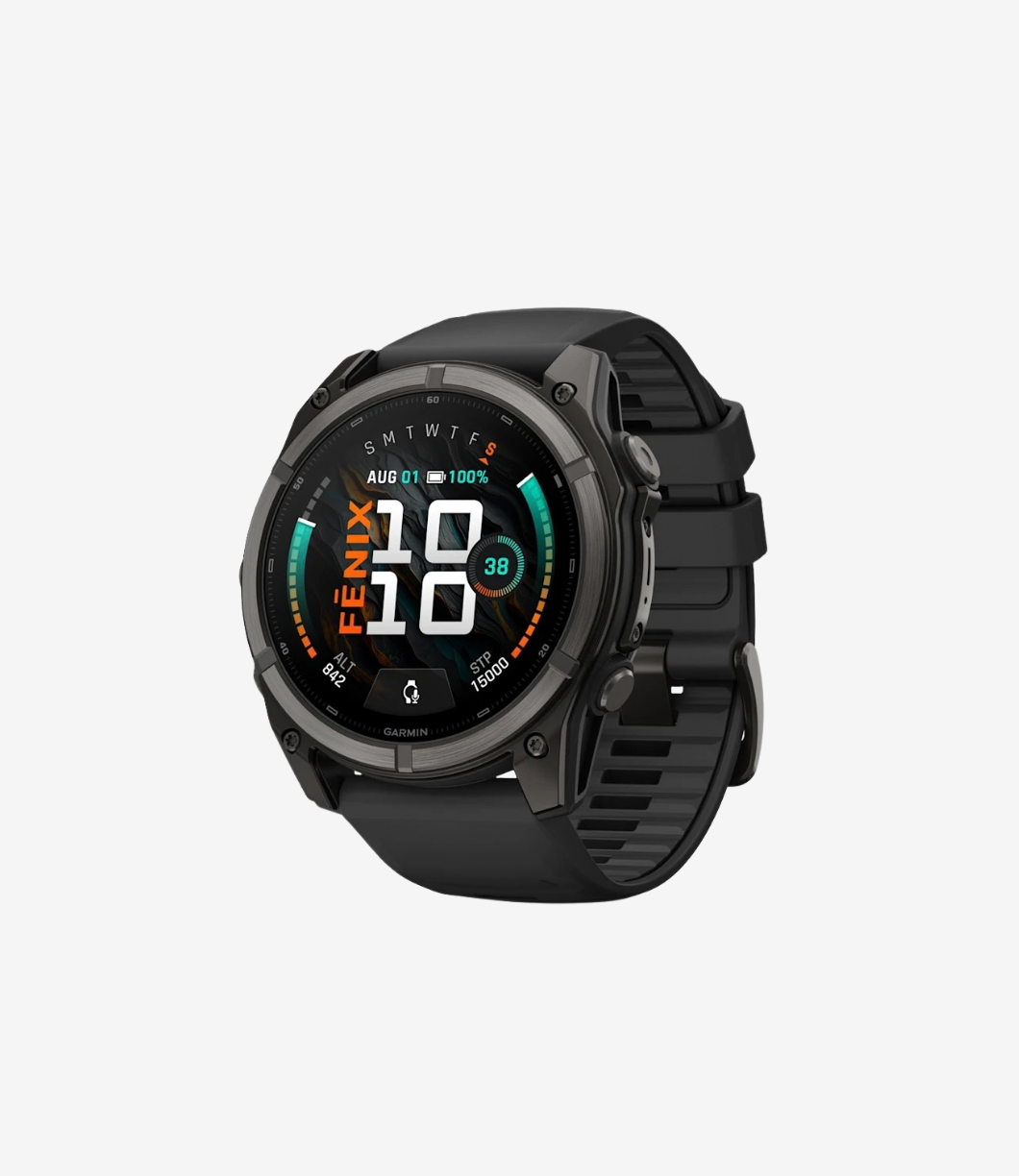 Fenix 9, 51 mm | Karbon Gri DLC Titanyum, Siyah Silikon Kayışlı
