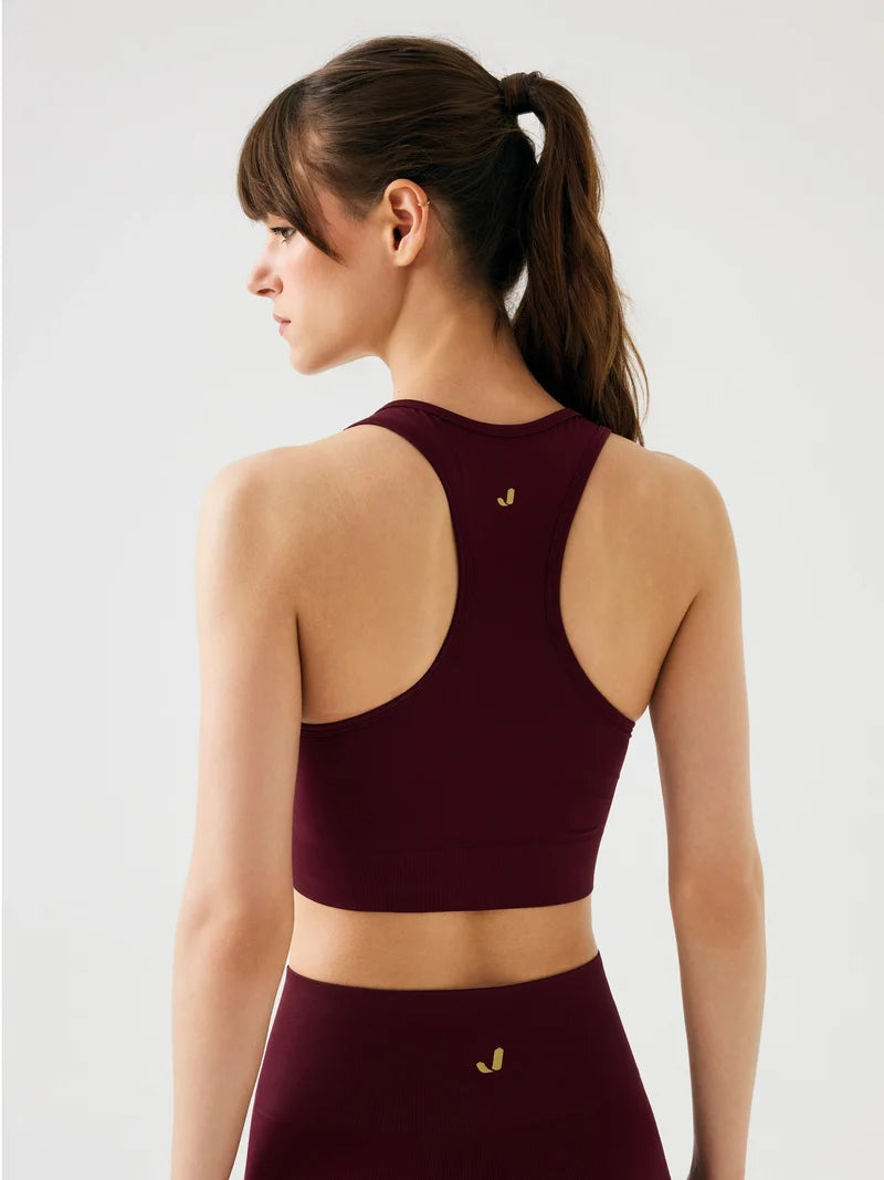 Vella Racerback Konfor Sport Bra | Bordo
