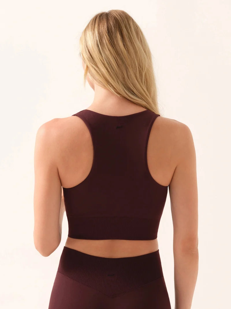 Jerf Motion Yumuşak Dokulu Crop Top | Bordo