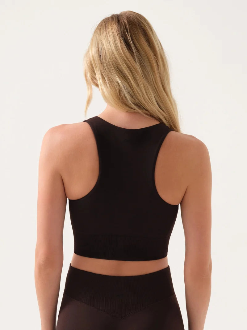 Jerf Motion Yumuşak Dokulu Crop Top | Kahverengi