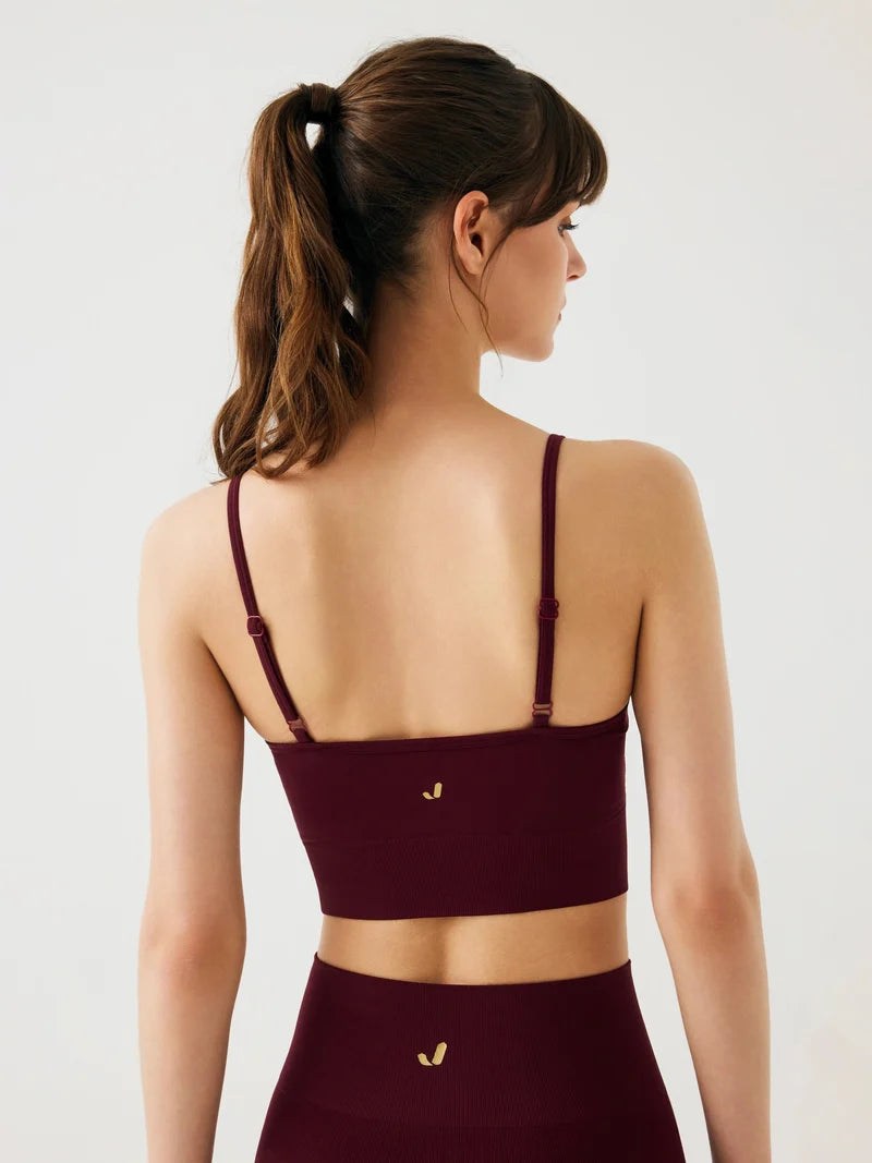 Vella İp Askılı Konfor Sport Bra | Bordo