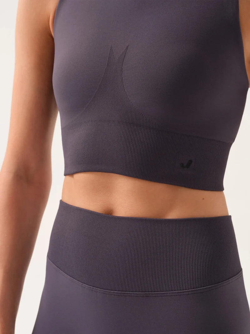 Jerf Motion Yumuşak Dokulu Crop Top | Carbon