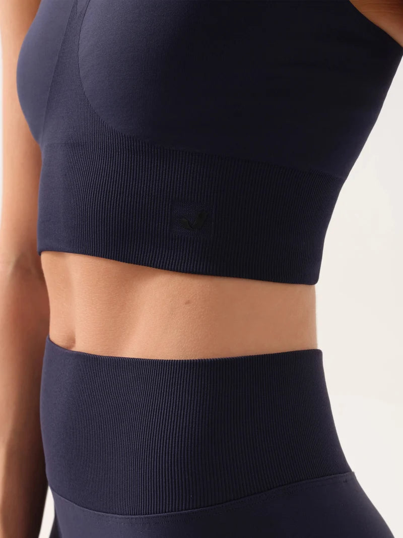 Jerf Motion Yumuşak Dokulu Crop Top | Lacivert