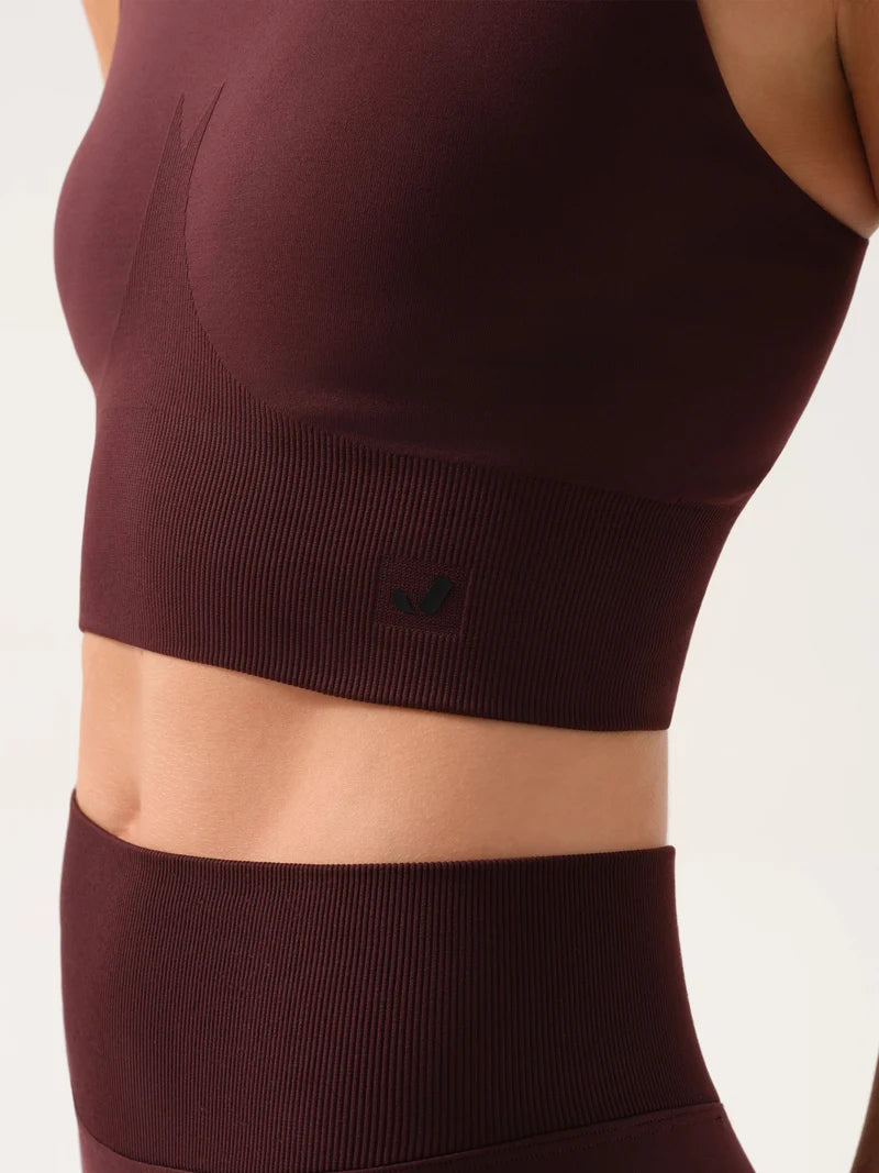 Jerf Motion Yumuşak Dokulu Crop Top | Bordo