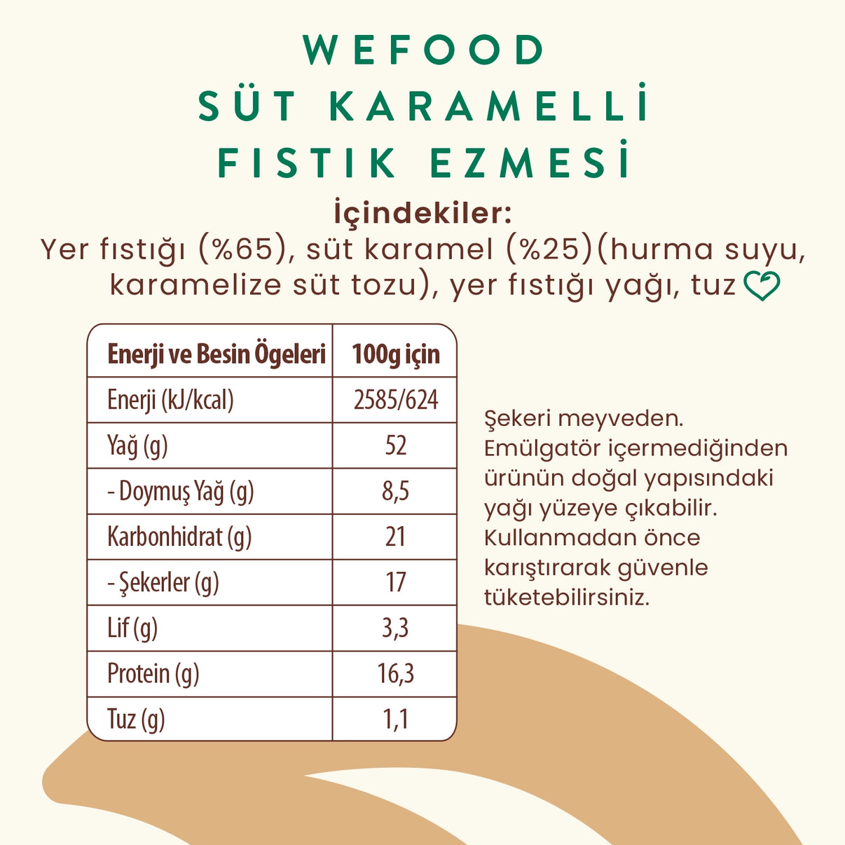 2'li Süt Karamelli Fıstık Ezmesi 300 gr