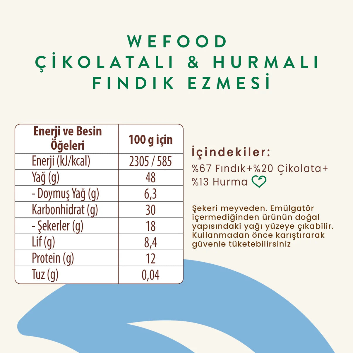 Çikolatalı Hurmalı Fındık Ezmesi 200 gr