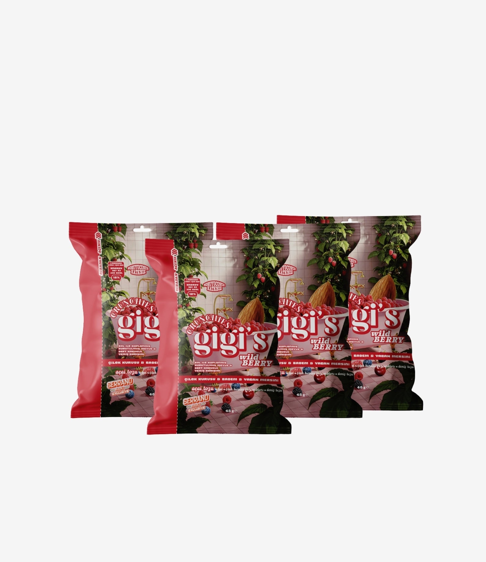 4'lü Crunchies Wild Berry 45 gr