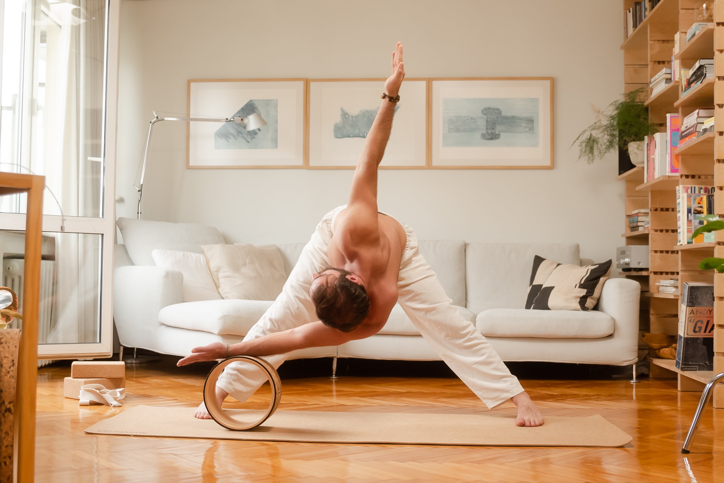 Mantar Kaplı Ahşap Yoga Çemberi