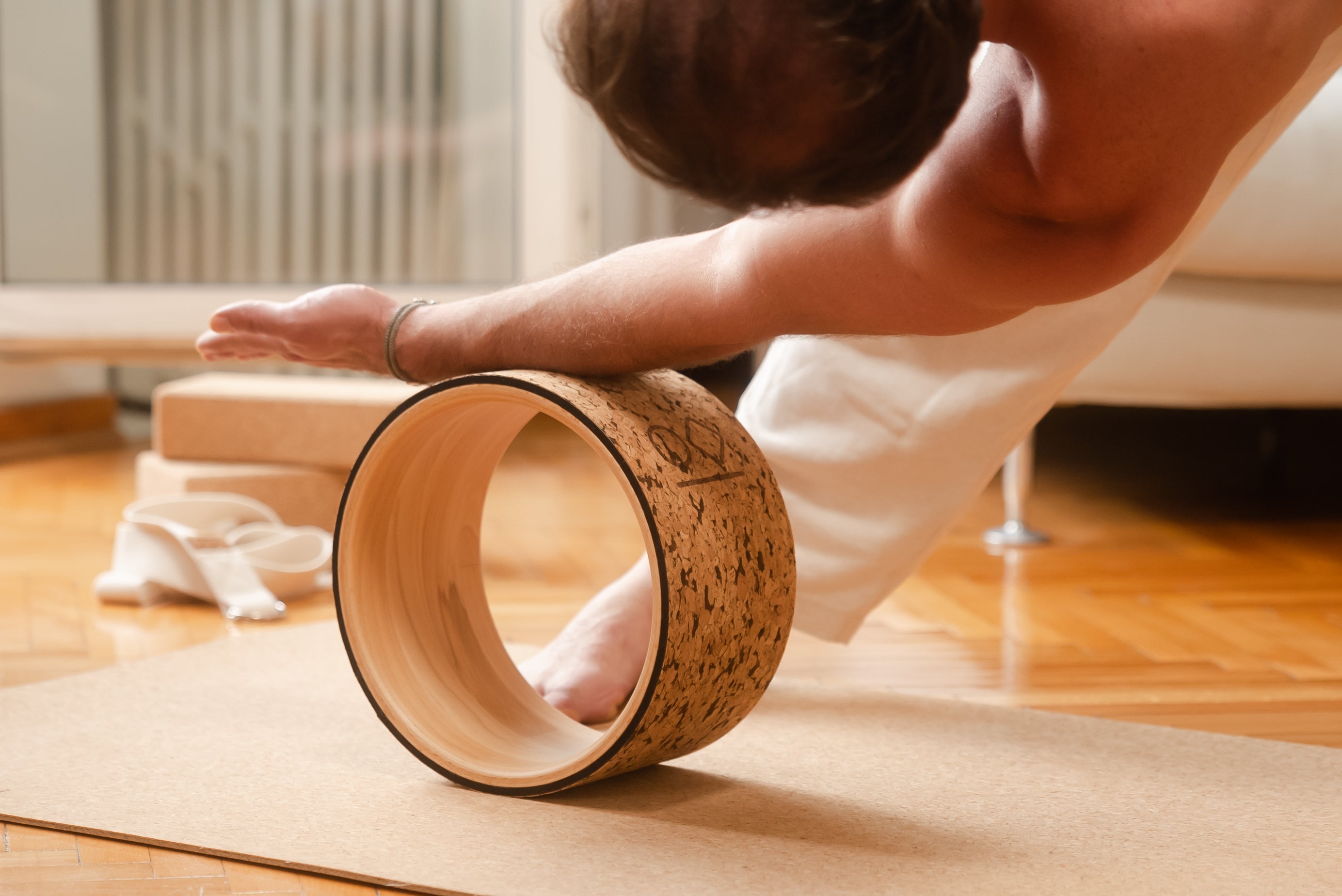 Mantar Kaplı Ahşap Yoga Çemberi
