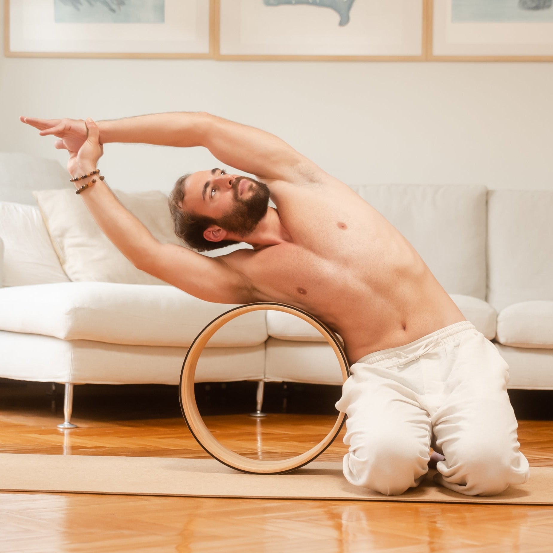 Mantar Kaplı Ahşap Yoga Çemberi
