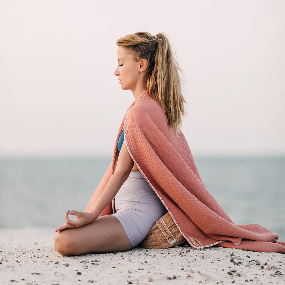 Pamuklu Yoga Ve Meditasyon Battaniyesi | Kiremit