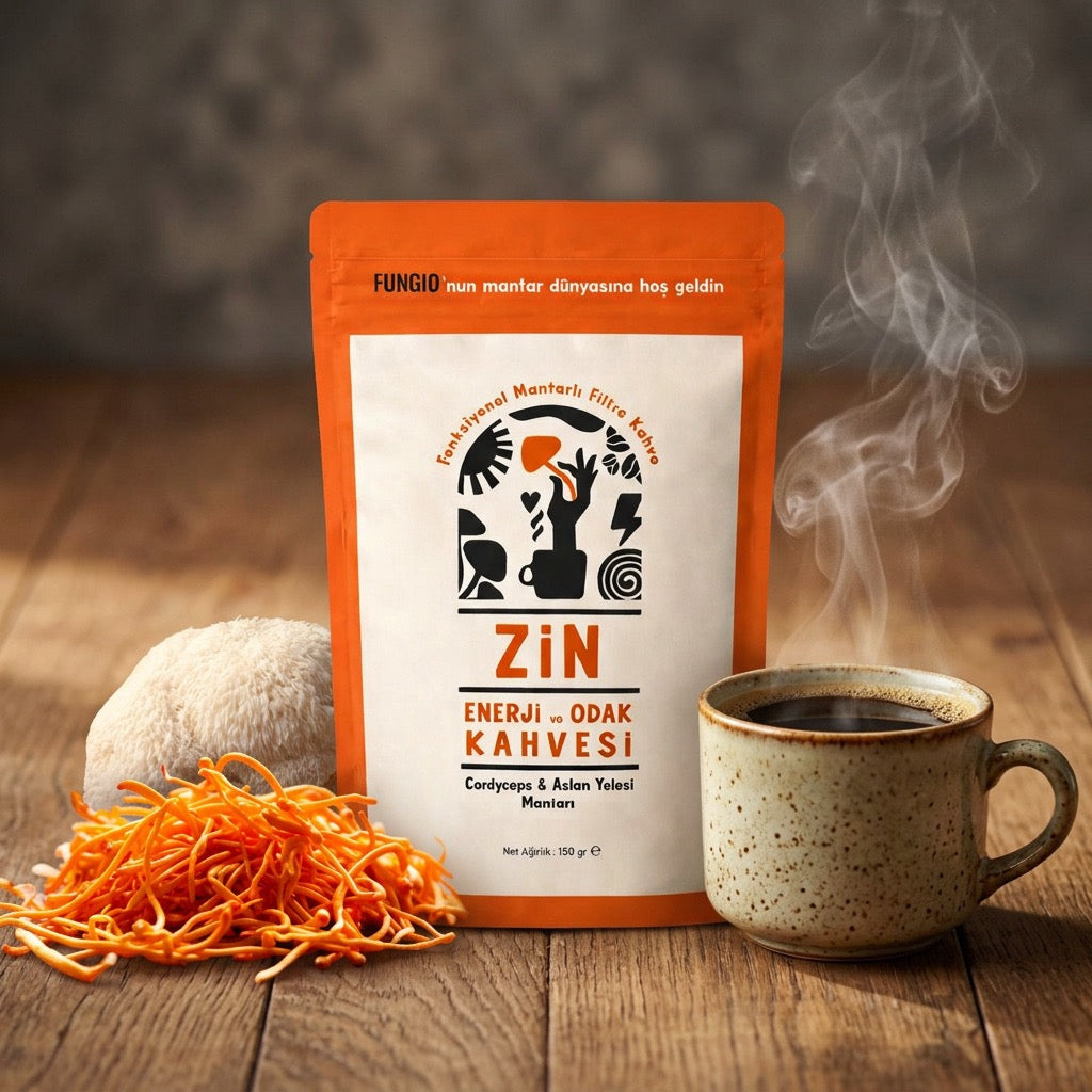 Zin Aslan Yelesi ve Cordyceps Mantarı İçeren Kahve